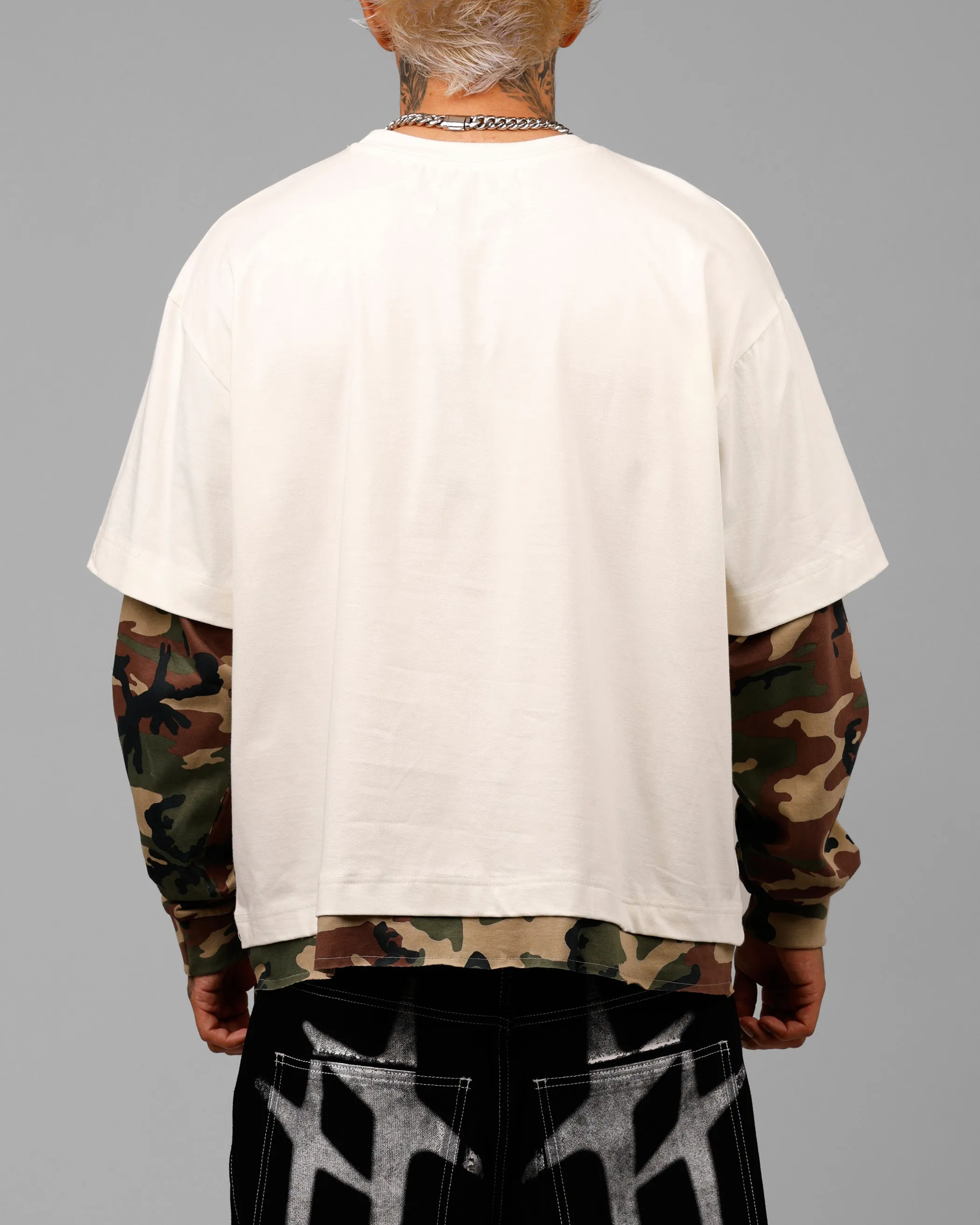 Loiter Impact Long Sleeve T-Shirt Washed White/Camo sold by Culture Kings product image thumbnail 2