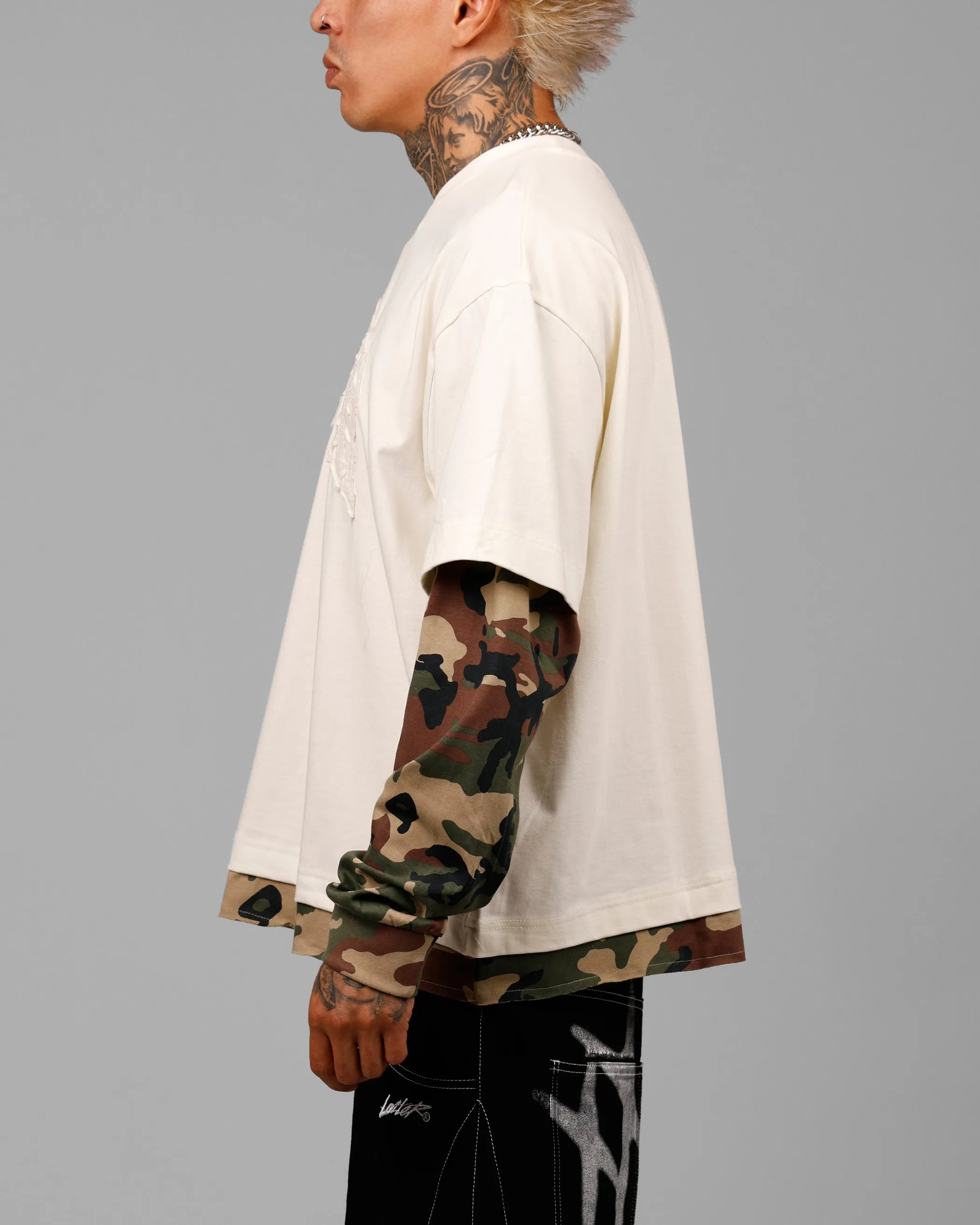 Loiter Impact Long Sleeve T-Shirt Washed White/Camo sold by Culture Kings product image thumbnail 5