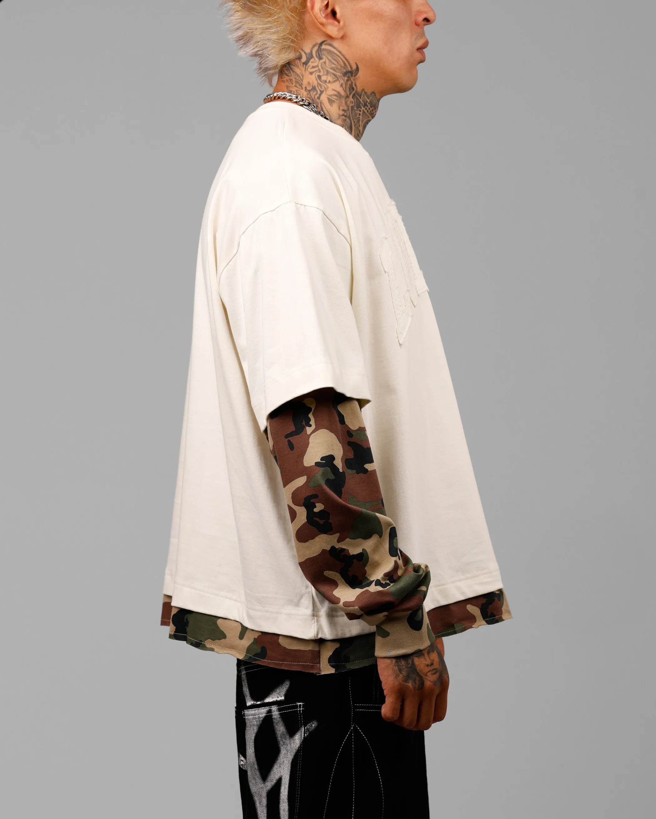 Loiter Impact Long Sleeve T-Shirt Washed White/Camo sold by Culture Kings product image thumbnail 4
