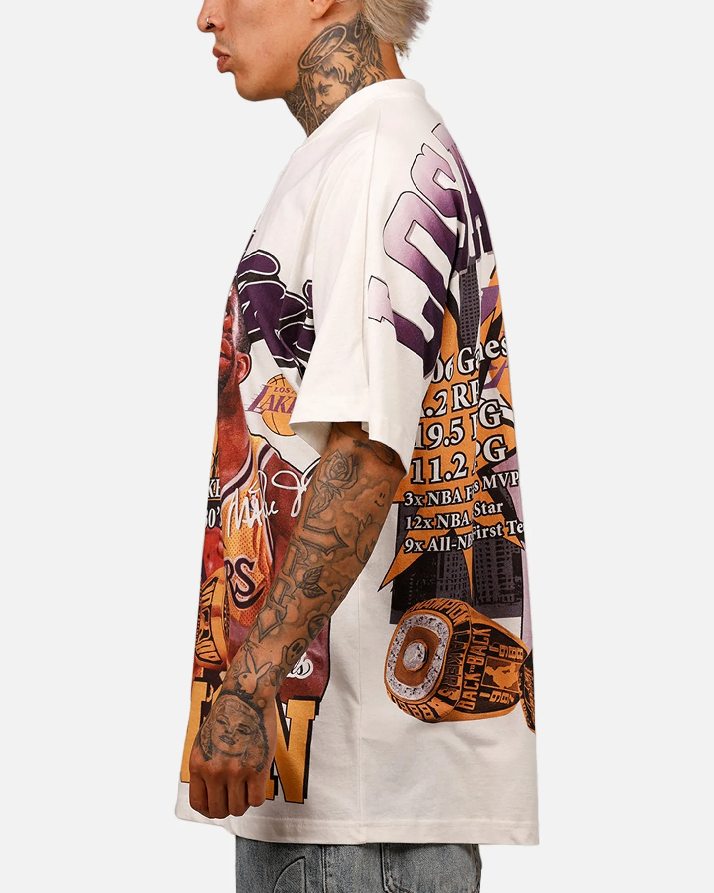 Mitchell & Ness Los Angeles Lakers Magic Johnson Rings T-Shirt Vintage White sold by Culture Kings product image thumbnail 5