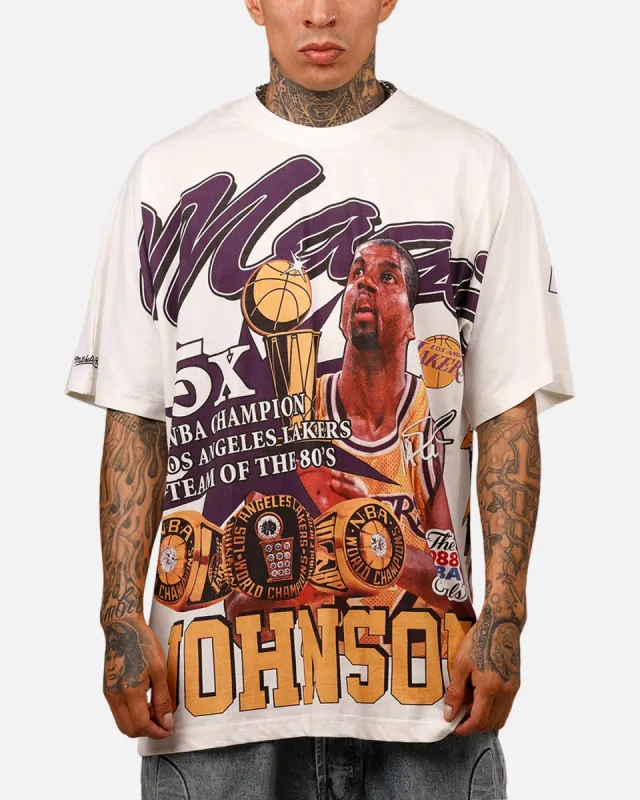 Mitchell & Ness Los Angeles Lakers Magic Johnson Rings T-Shirt Vintage White sold by Culture Kings