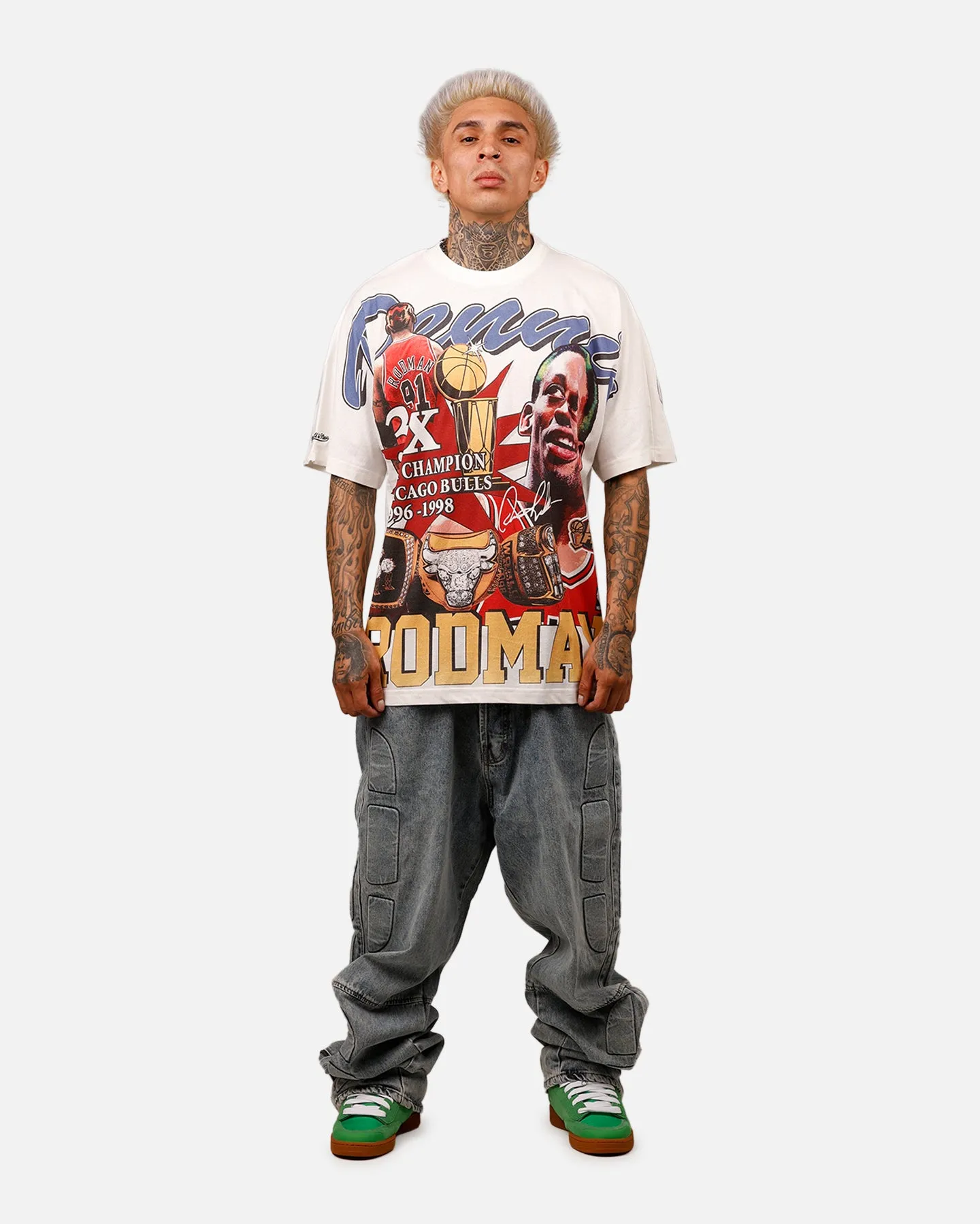 Mitchell & Ness Chicago Bulls Dennis Rodman Rings T-Shirt Vintage White sold by Culture Kings product image thumbnail 3