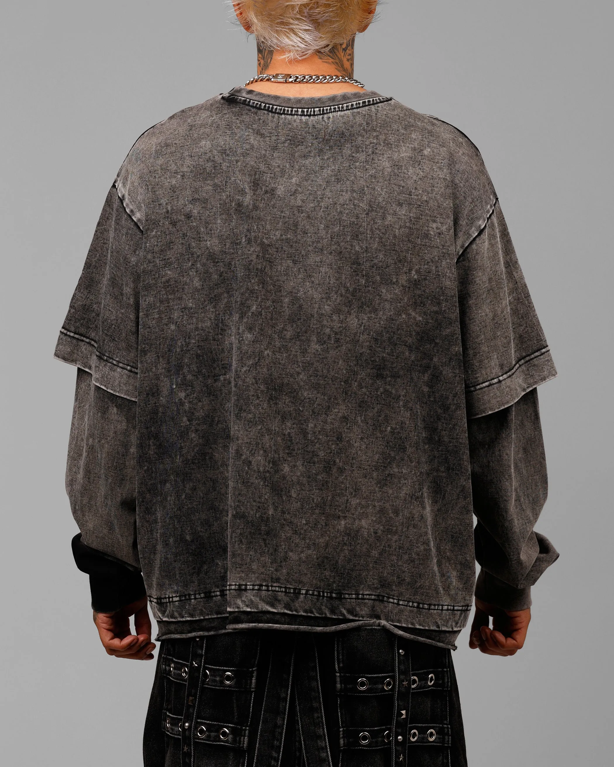Loiter Impact Long Sleeve T-Shirt Washed Black/White sold by Culture Kings product image thumbnail 2