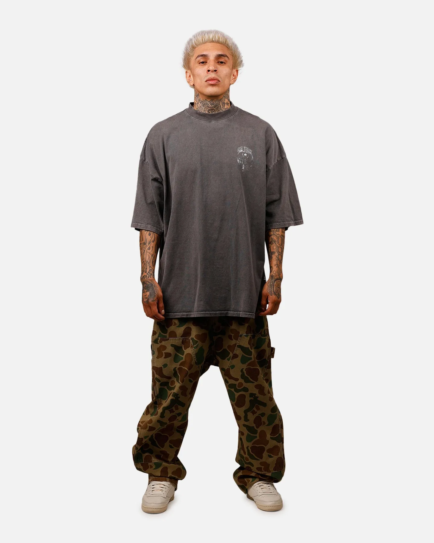 Saint Morta Baptista Mock Neck T-Shirt Washed Charcoal sold by Culture Kings product image thumbnail 3