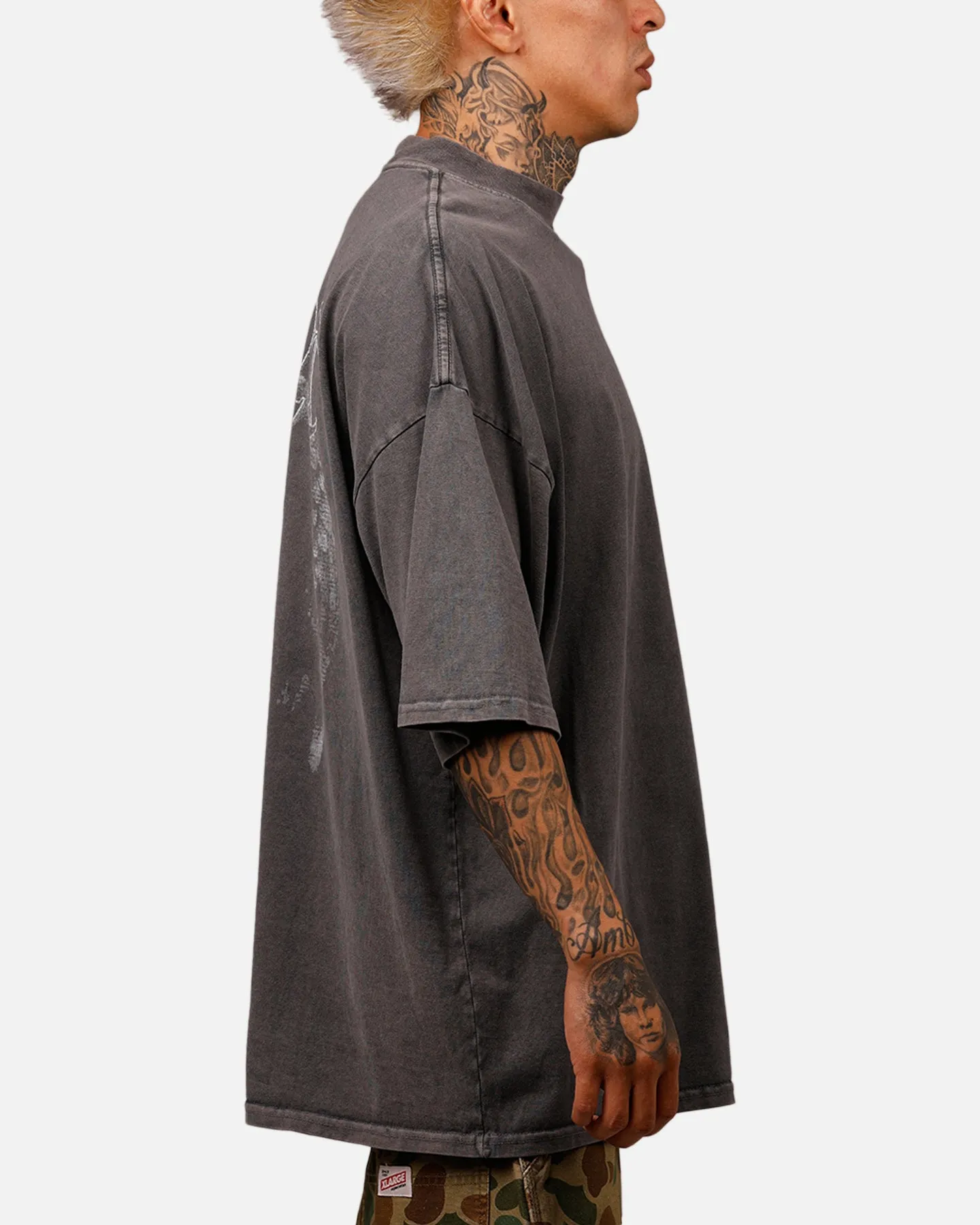 Saint Morta Baptista Mock Neck T-Shirt Washed Charcoal sold by Culture Kings product image thumbnail 4