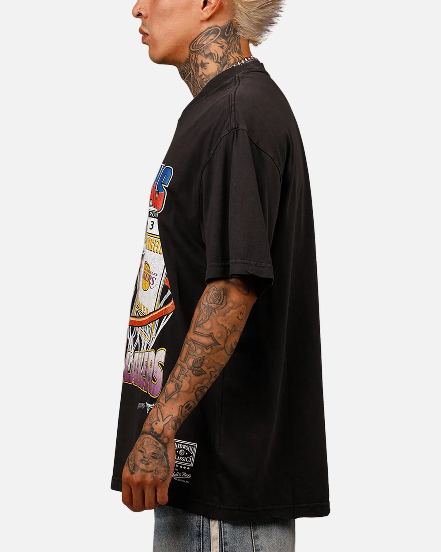 Mitchell & Ness Chicago Bulls Vs Los Angeles Lakers Stub T-Shirt Overdyed Black sold by Culture Kings product image thumbnail 5