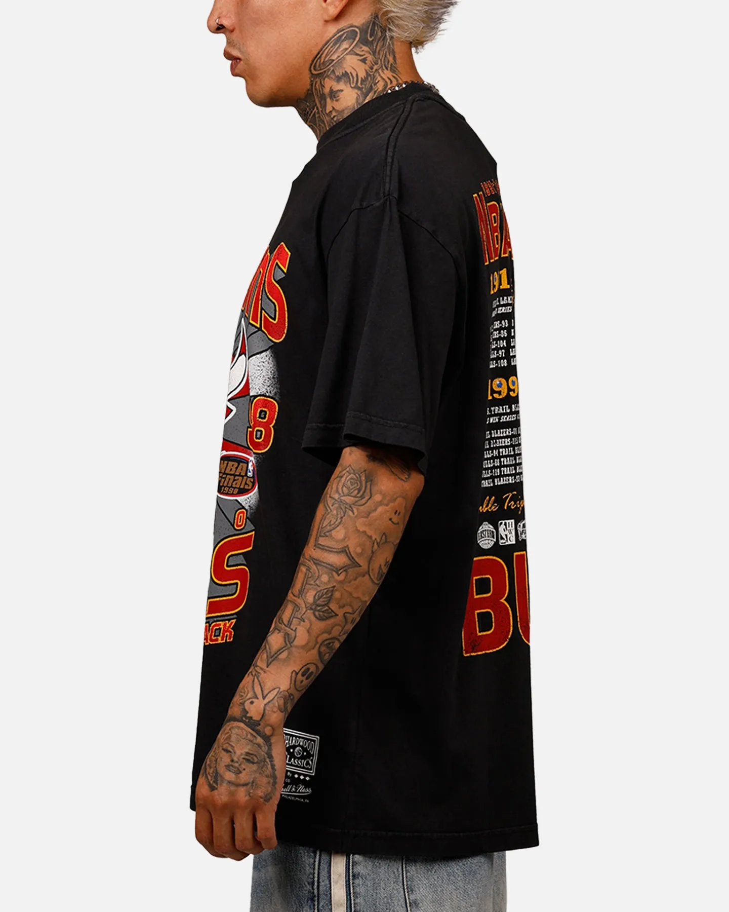 Mitchell & Ness Chicago Bulls Explode Champions T-Shirt Overdyed Black sold by Culture Kings product image thumbnail 5