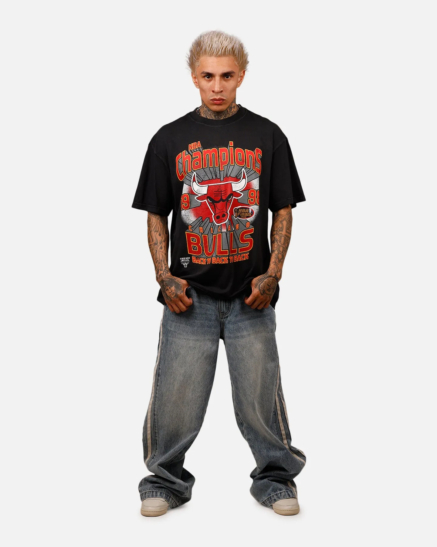 Mitchell & Ness Chicago Bulls Explode Champions T-Shirt Overdyed Black sold by Culture Kings product image thumbnail 3