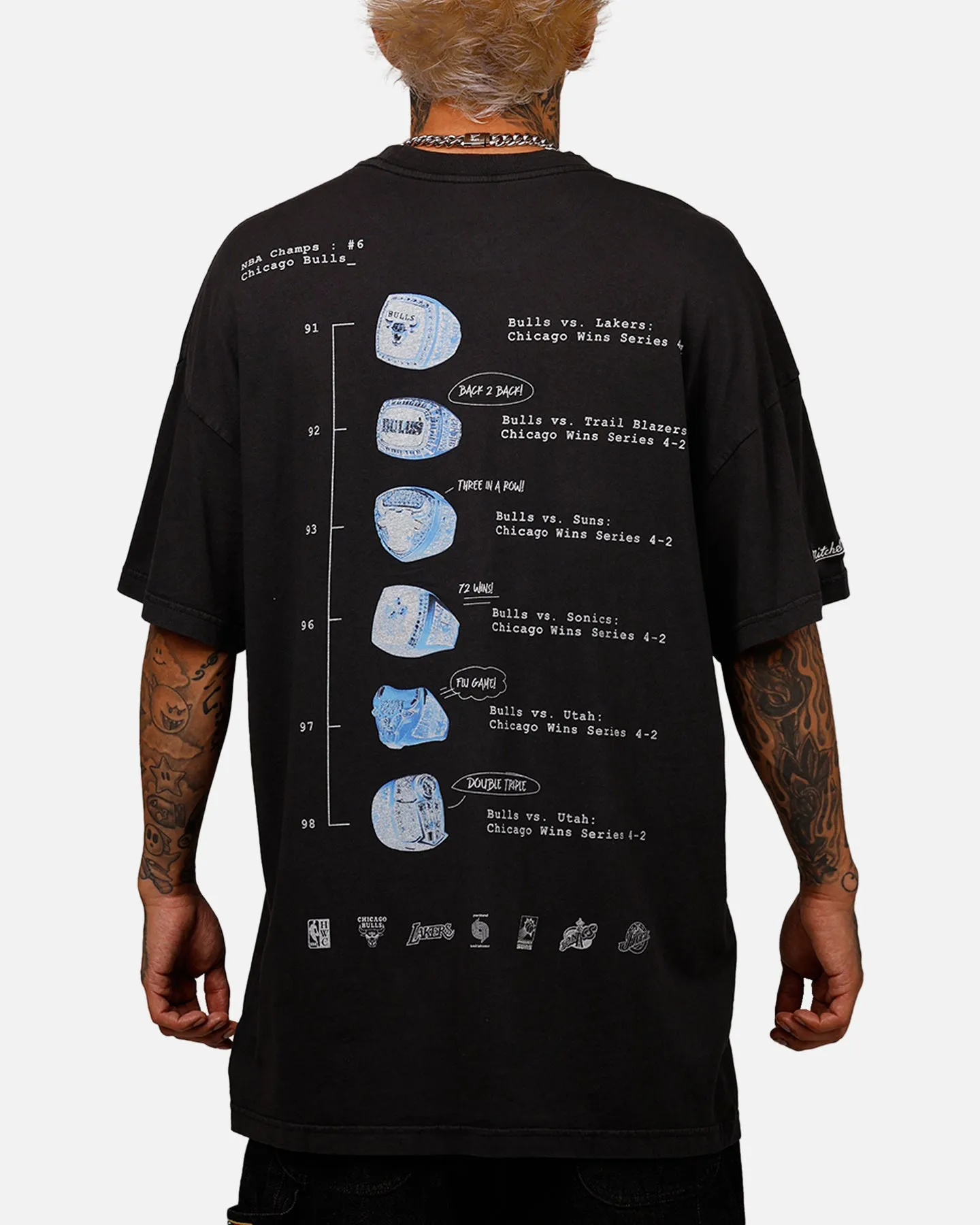 Mitchell & Ness Chicago Bulls Xray T-Shirt Faded Black sold by Culture Kings product image thumbnail 2