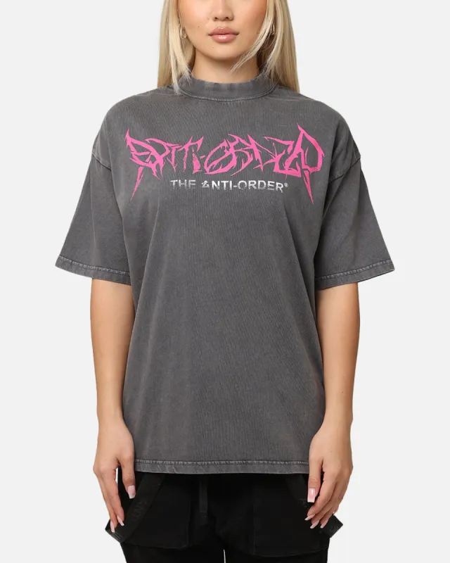 The Anti Order GHXST Mock Neck T-Shirt Washed Charcoal sold by Culture Kings