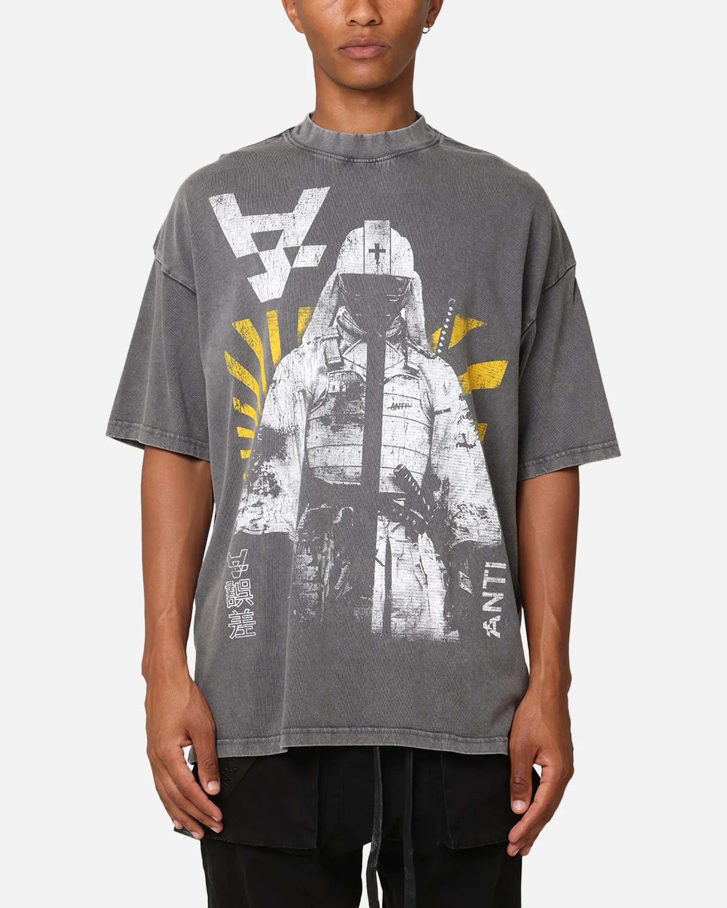 The Anti Order Legion Mock Neck T-Shirt Washed Charcoal sold by Culture Kings
