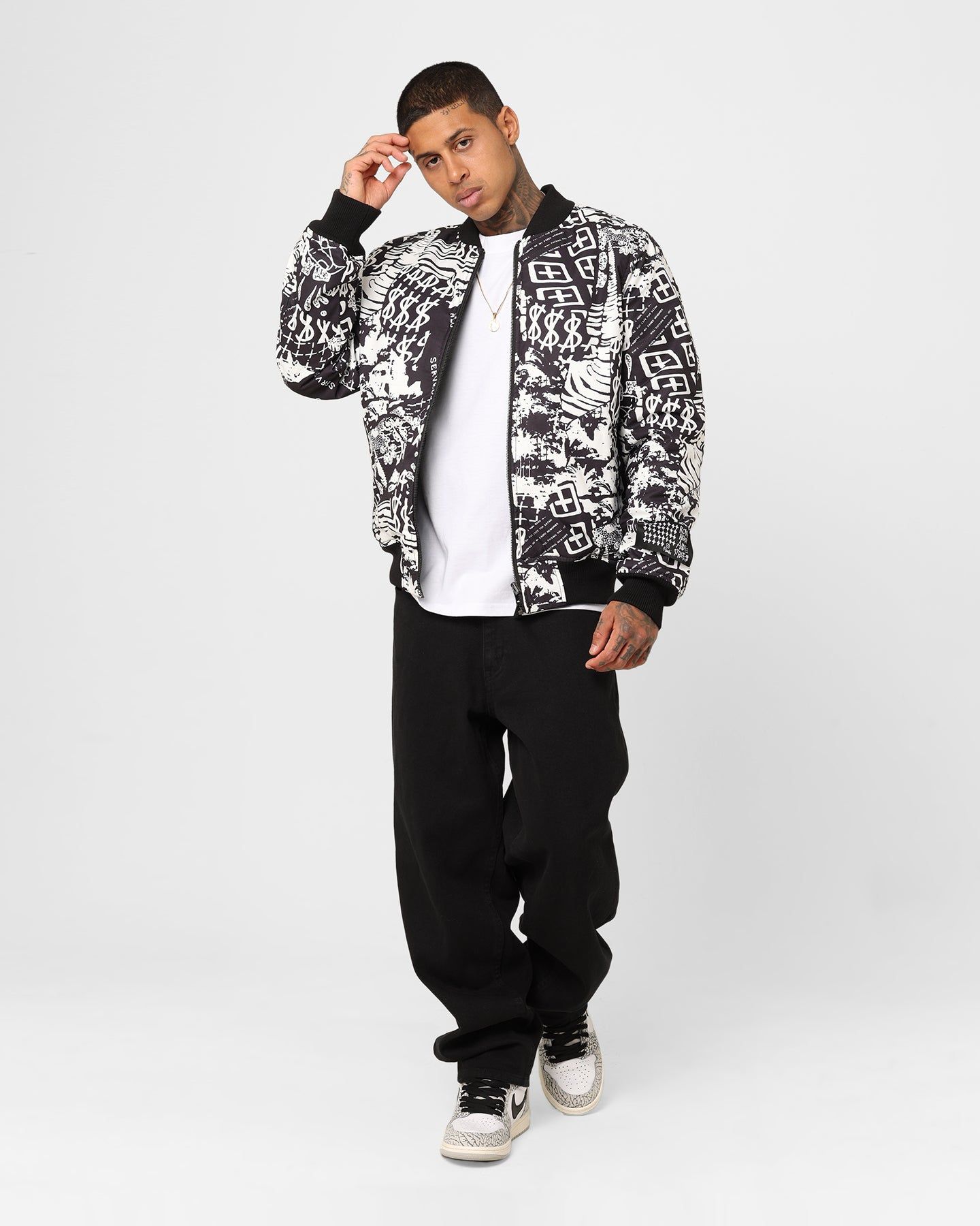 Ksubi Autograph Bomber Jacket Black/White sold by Culture Kings product image thumbnail 3