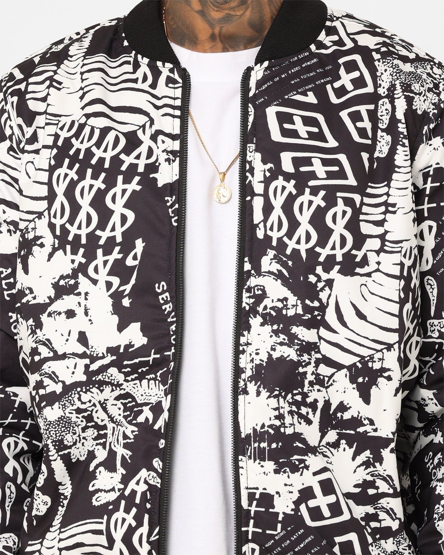 【関税込み】Ksubi ブラック Elemental ボンバージャケット Ksubi Autograph Bomber Jacket Black/White | Parallel