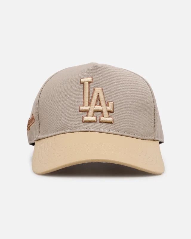 Pro Standard Los Angeles Dodgers 'Gramercy' Pinch Front Strapback Taupe sold by Culture Kings