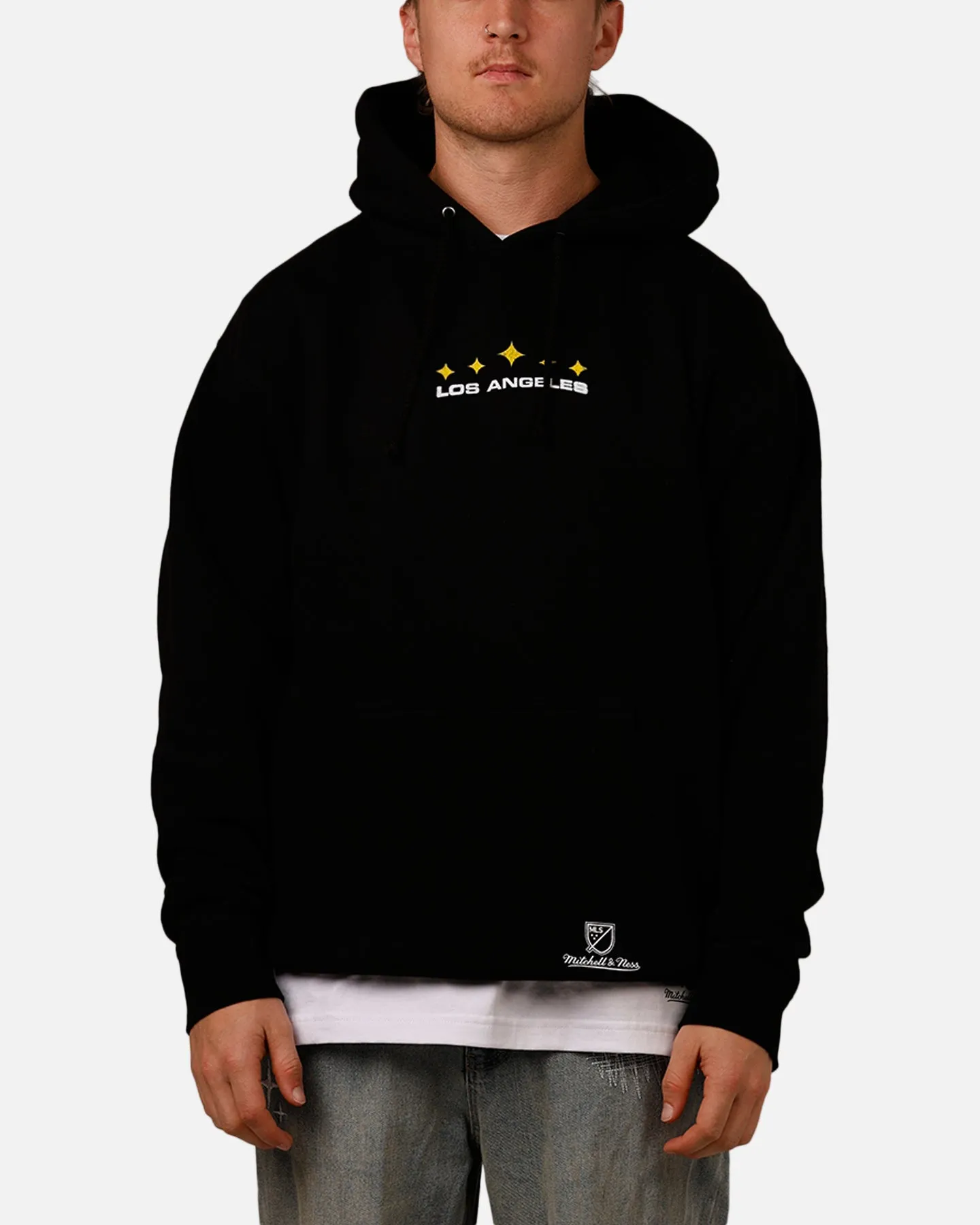 Mitchell & Ness X Los Angeles Galaxy X Culture Kings Spraypaint Hoodie Black sold by Culture Kings product image thumbnail 2