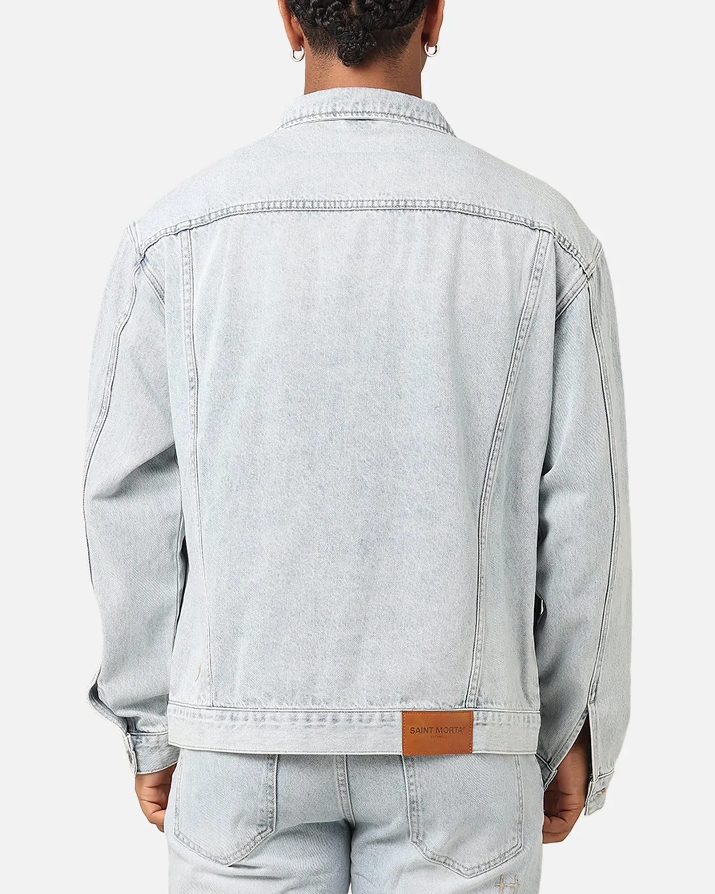 Saint Morta Denim Trucker Jacket Light Blue Denim sold by Culture Kings product image thumbnail 3