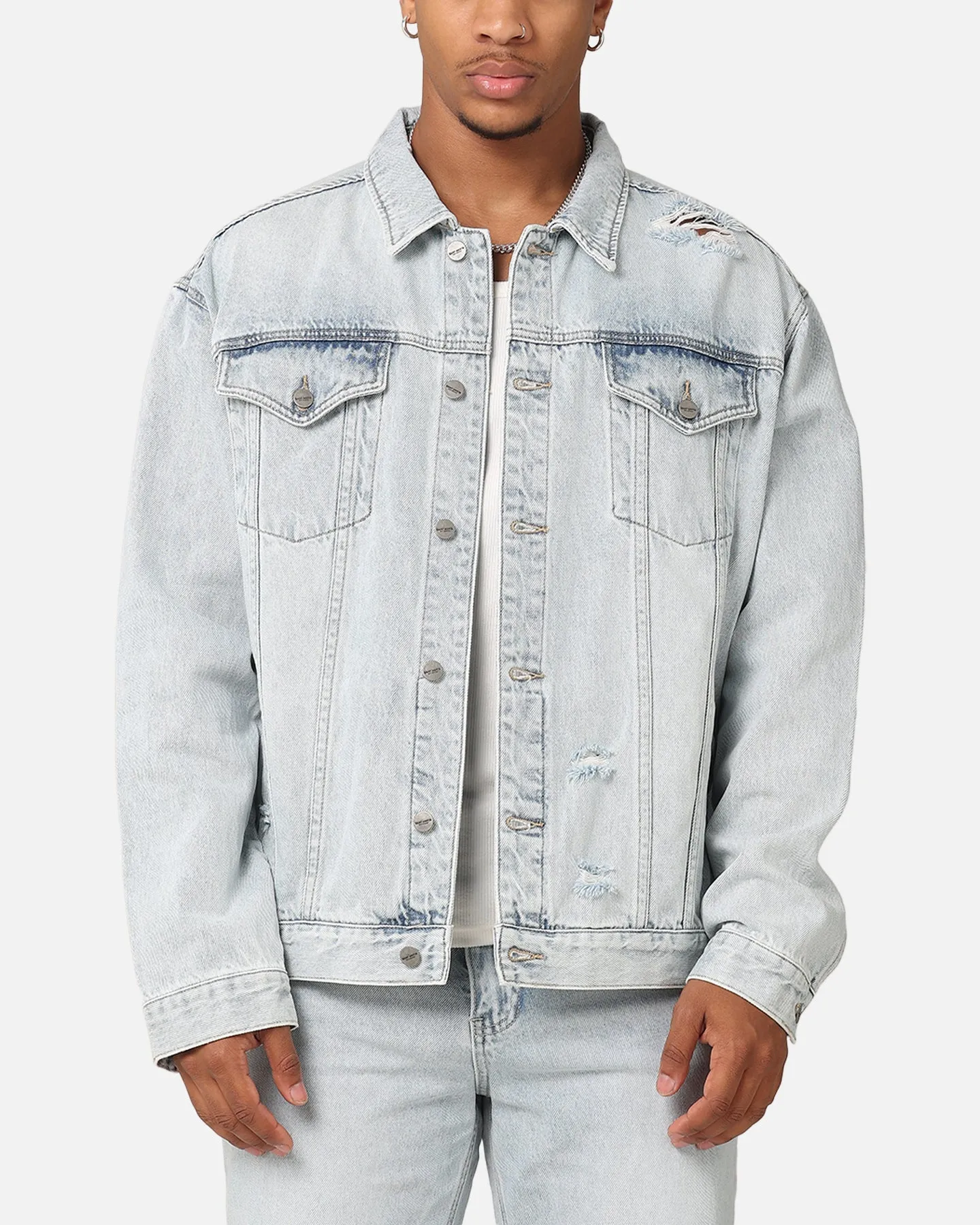 Saint Morta Denim Trucker Jacket Light Blue Denim sold by Culture Kings