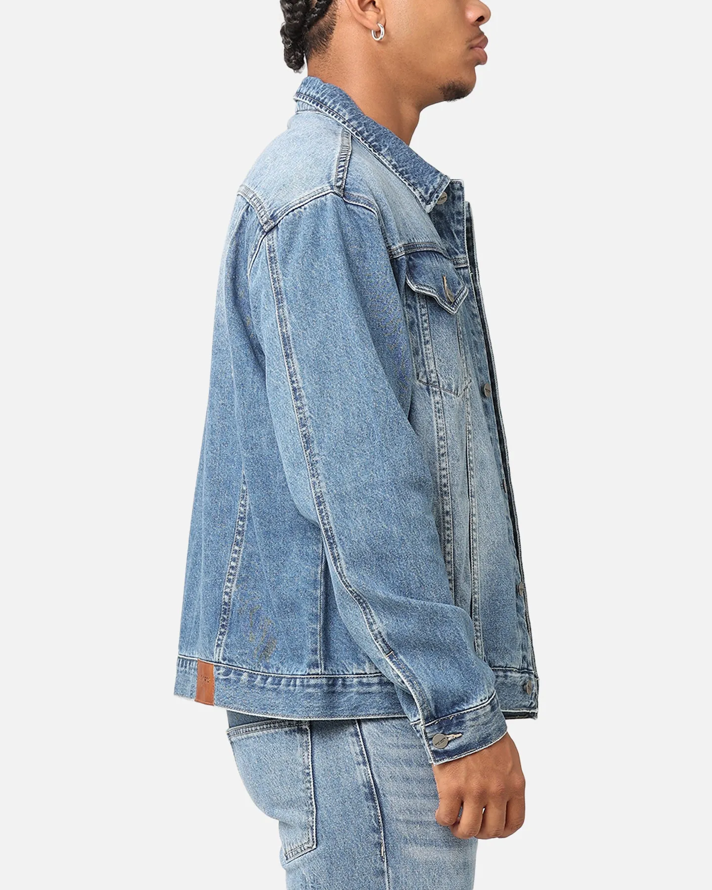 Saint Morta Denim Trucker Jacket Mid Blue Denim sold by Culture Kings product image thumbnail 4
