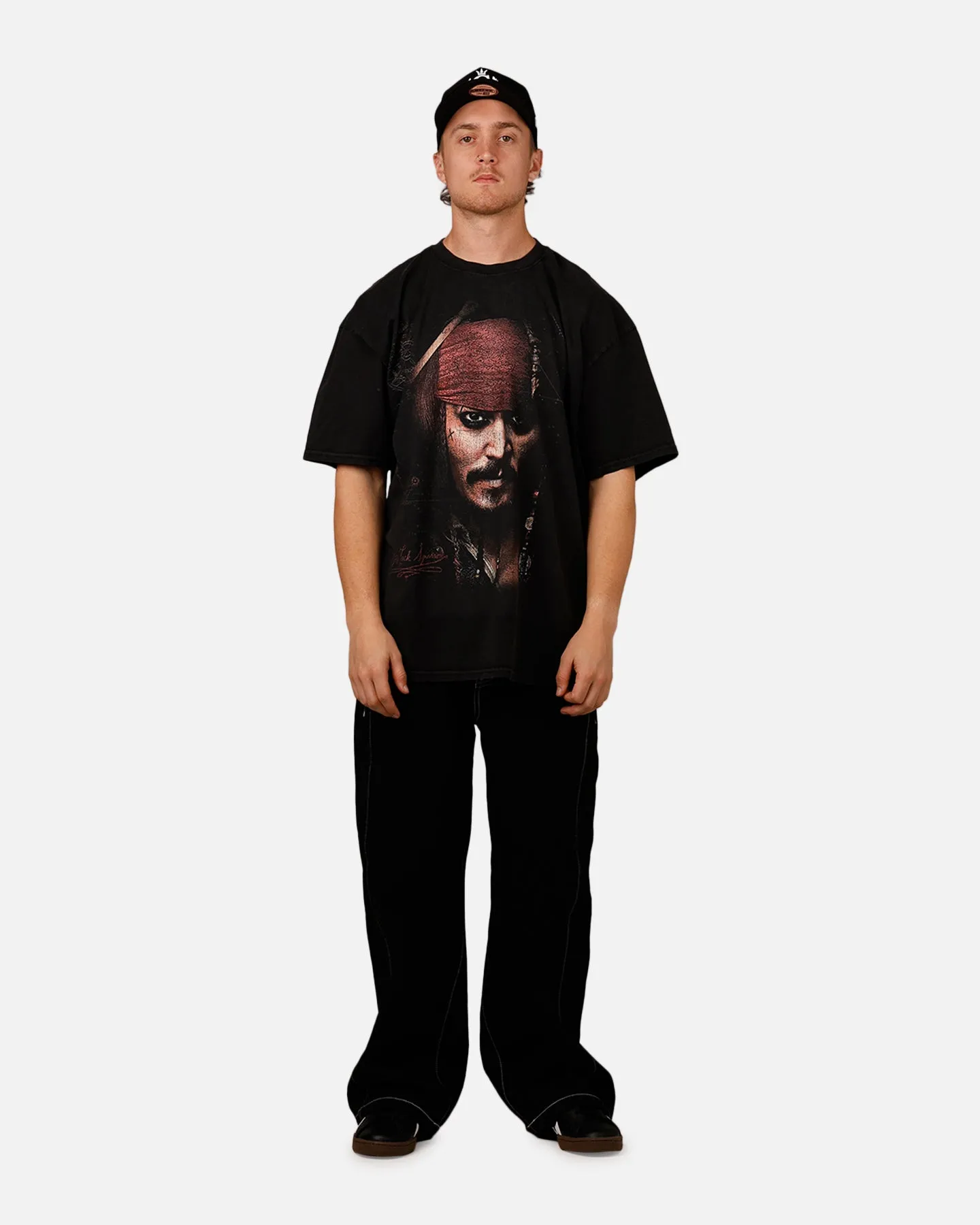 Goat Crew Disney Pirates Of The Caribbean Jack Sparrow Vintage T-Shirt Black Acidwash sold by Culture Kings product image thumbnail 3