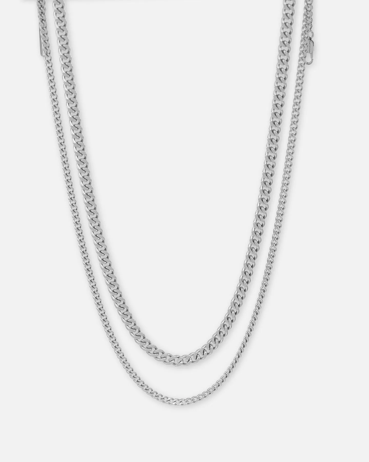 Saint Morta Duo Cuban Chain Set White Gold sold by Culture Kings