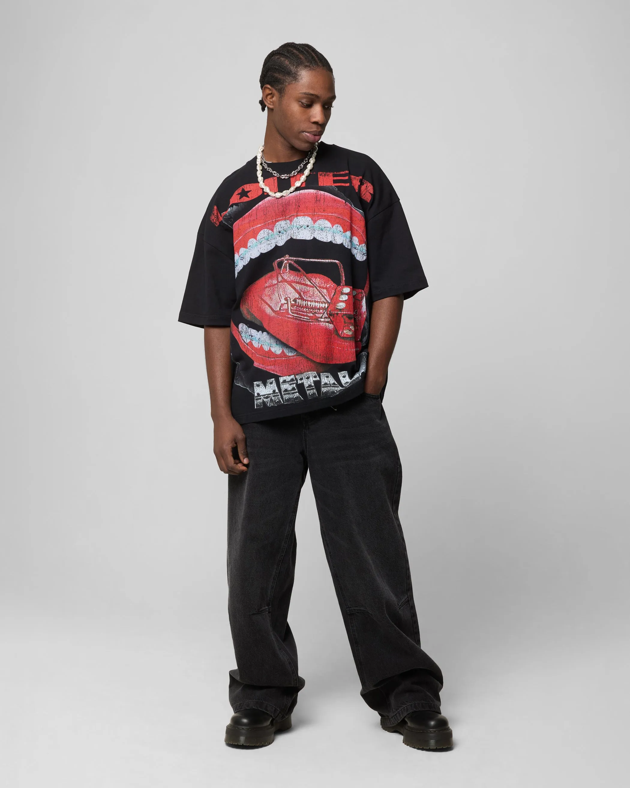 Loiter Metal Mouth T-Shirt Vintage Black sold by Culture Kings product image thumbnail 3