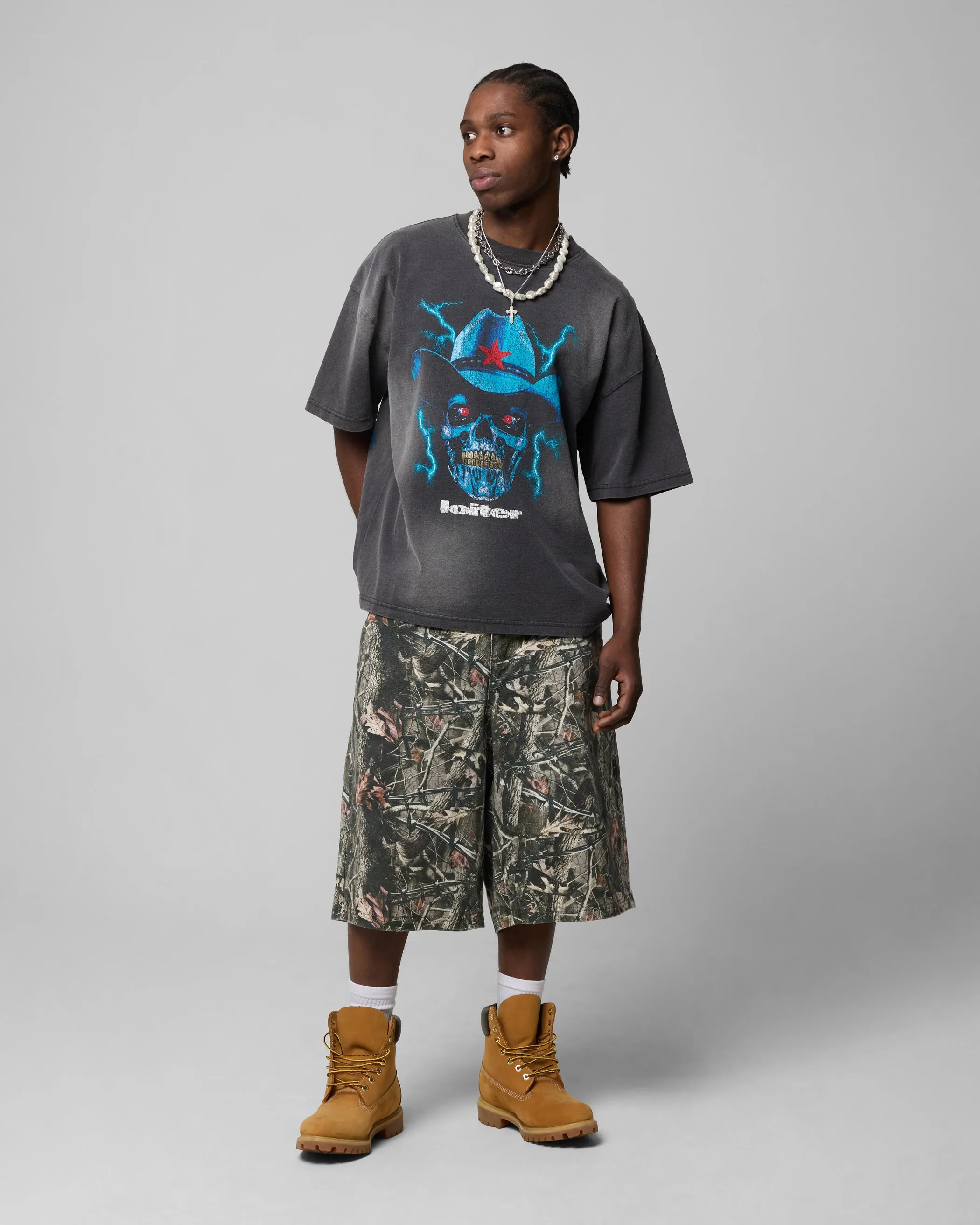 Loiter Chrome Cowboy T-Shirt Vintage Charcoal sold by Culture Kings product image thumbnail 2