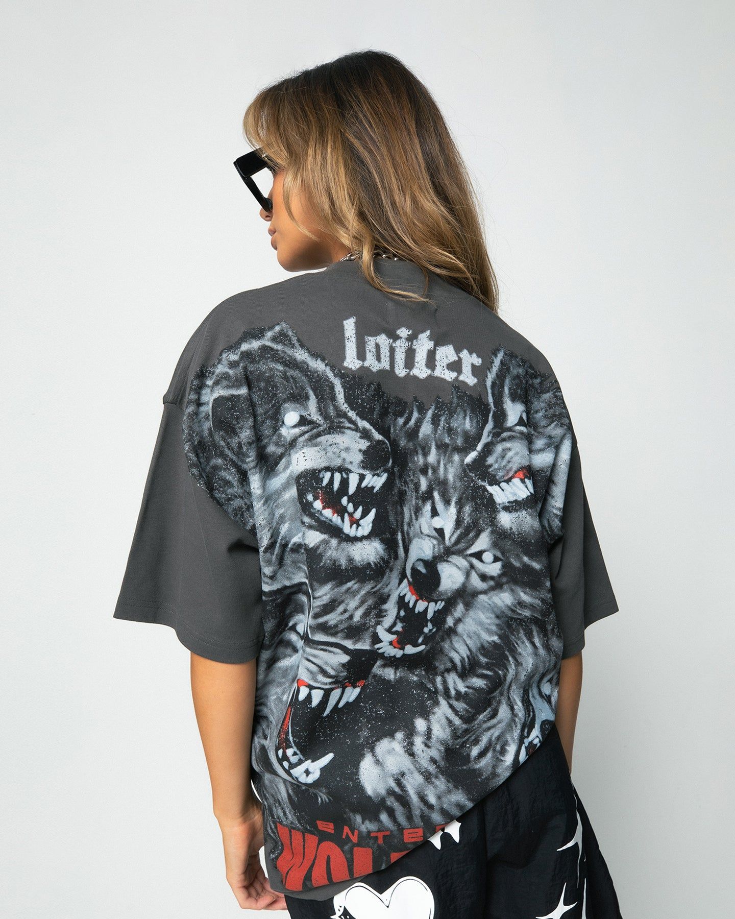 Loiter Wolf Pack Vintage T-Shirt Charcoal sold by Culture Kings product image thumbnail 2