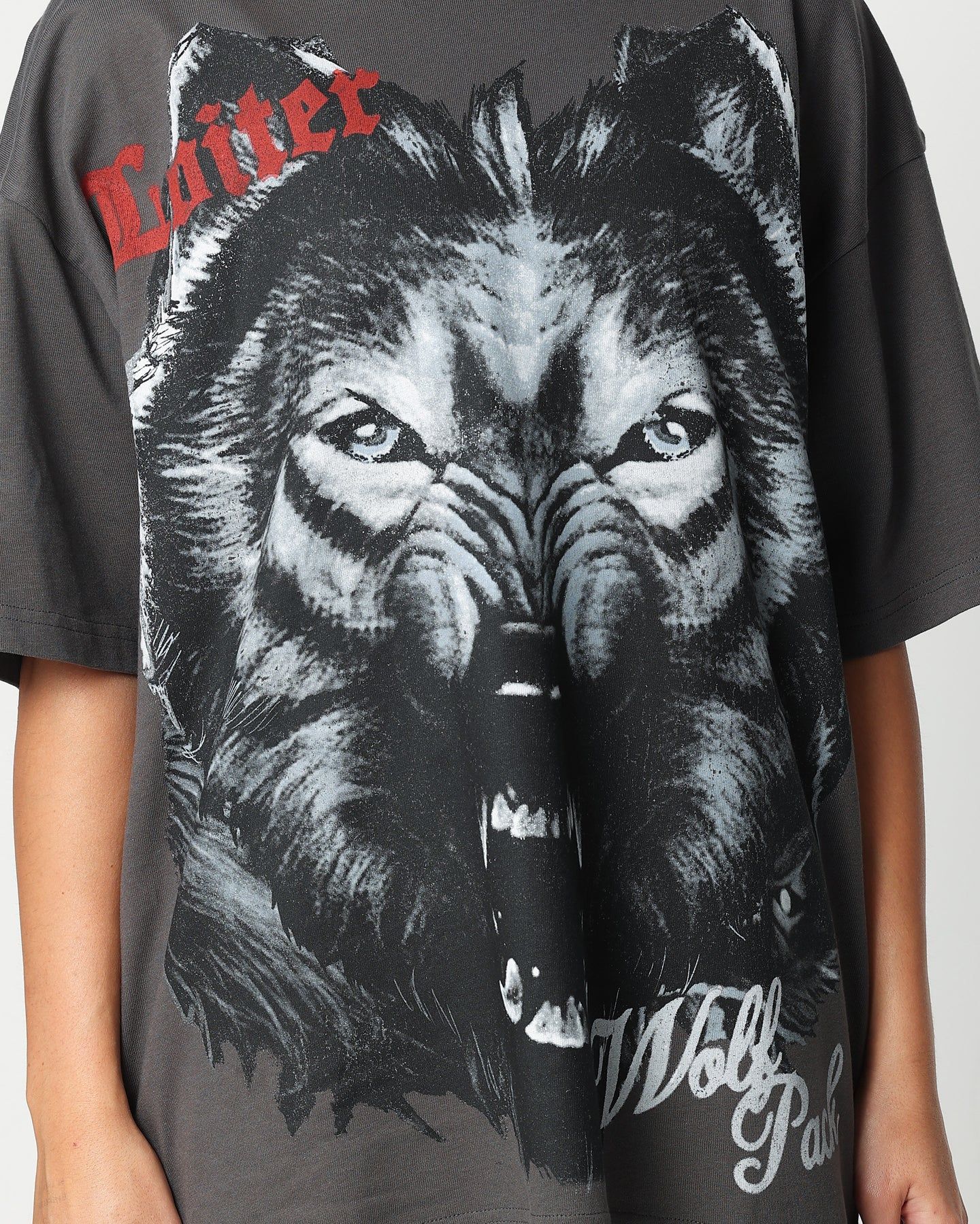 Loiter Wolf Pack Vintage T-Shirt Charcoal sold by Culture Kings product image thumbnail 6