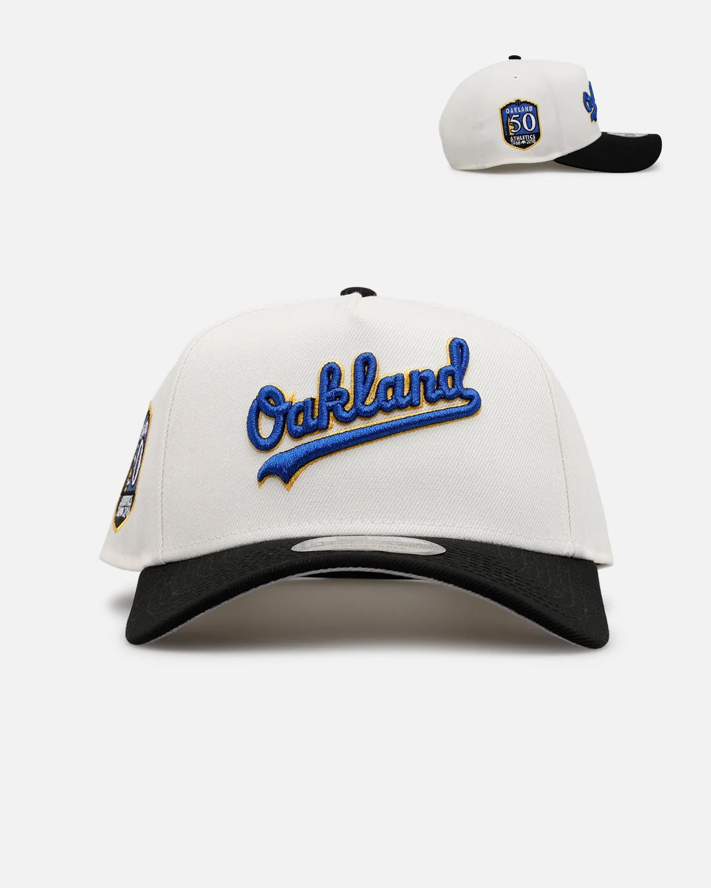 New Era Oakland Athletics 'Crossover' 9FORTY A-Frame Snapback Chrome sold by Culture Kings