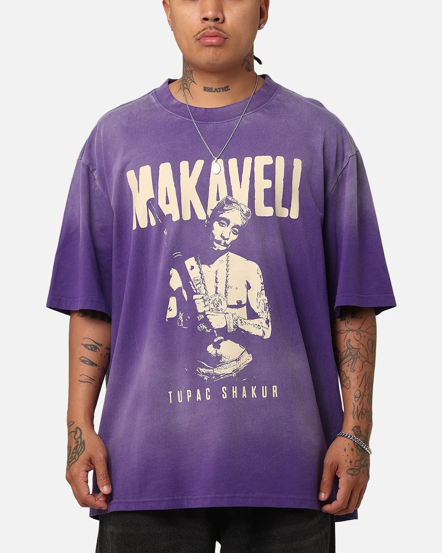 Tupac Makaveli Sunfade T-Shirt Sun Washed Blue sold by Culture Kings