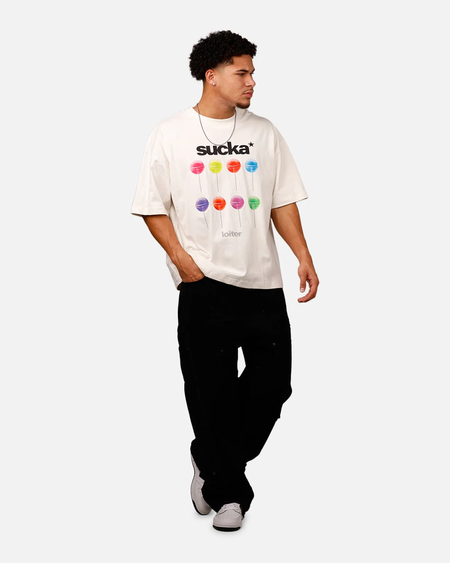 Loiter Sucka T-Shirt Off White sold by Culture Kings product image thumbnail 3