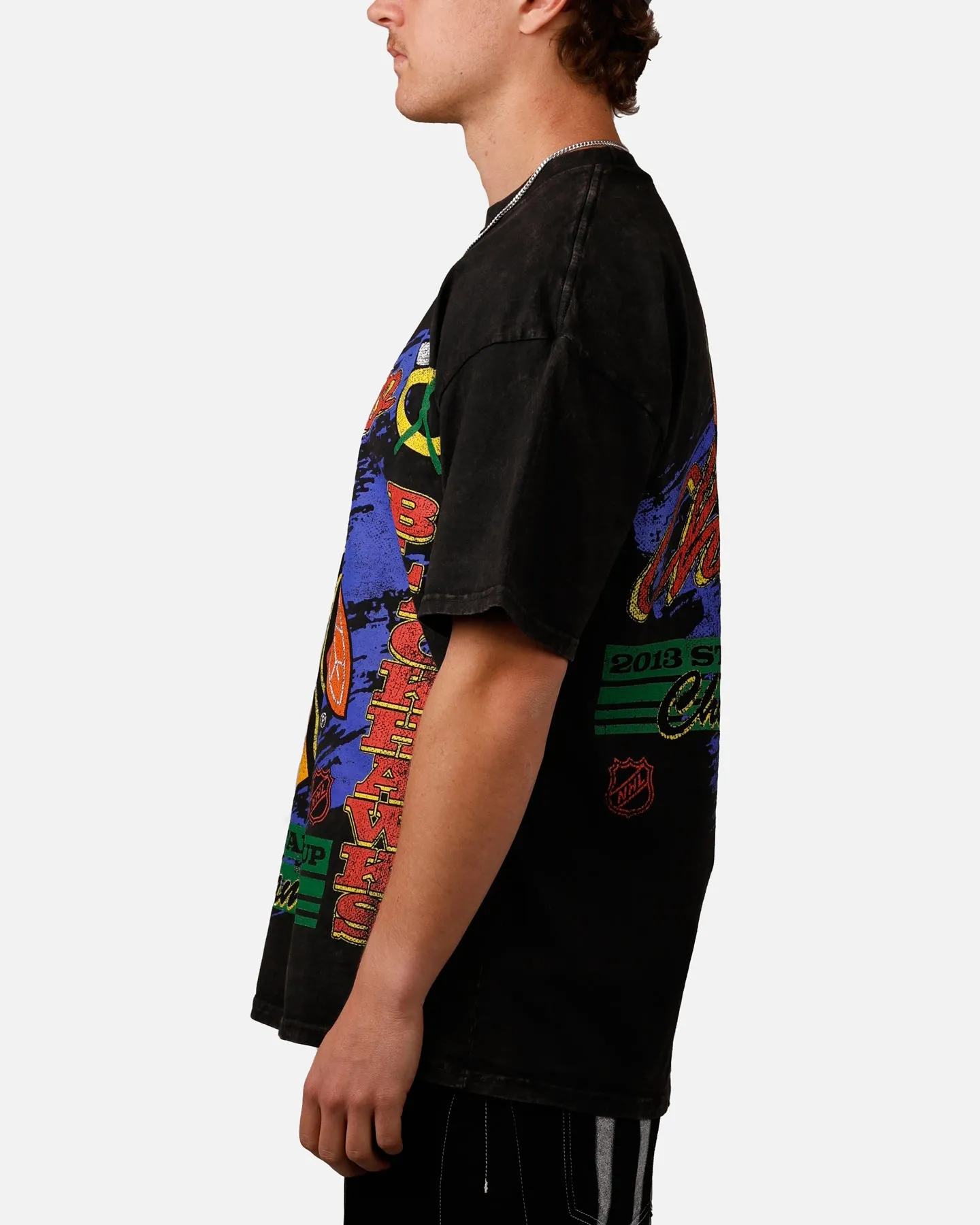 Culture Kings Chicago Blackhawks Vintage T-Shirt Black Acidwash sold by Culture Kings product image thumbnail 5