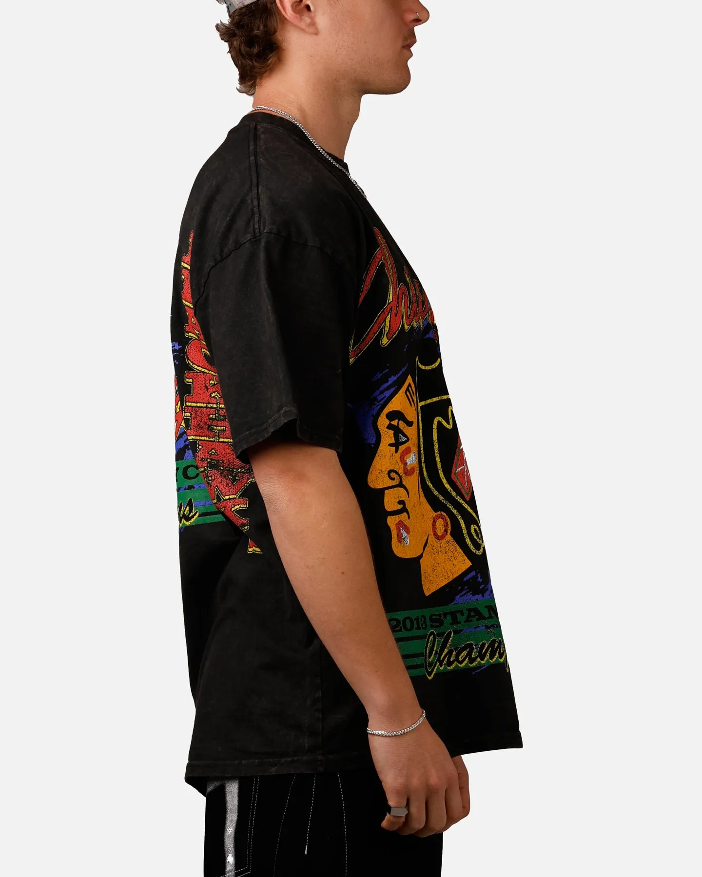 Culture Kings Chicago Blackhawks Vintage T-Shirt Black Acidwash sold by Culture Kings product image thumbnail 4