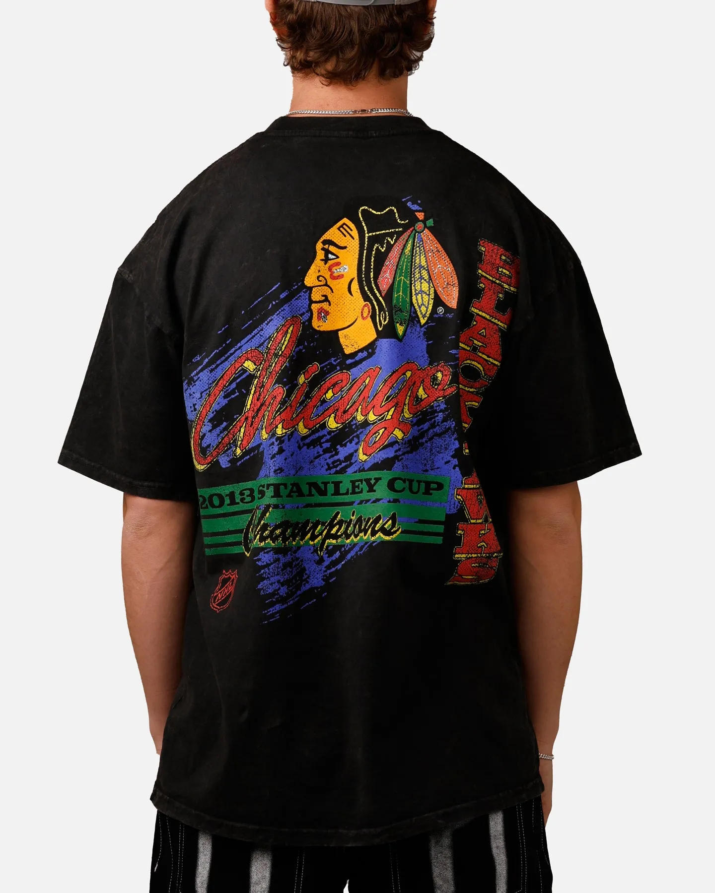 Culture Kings Chicago Blackhawks Vintage T-Shirt Black Acidwash sold by Culture Kings product image thumbnail 2