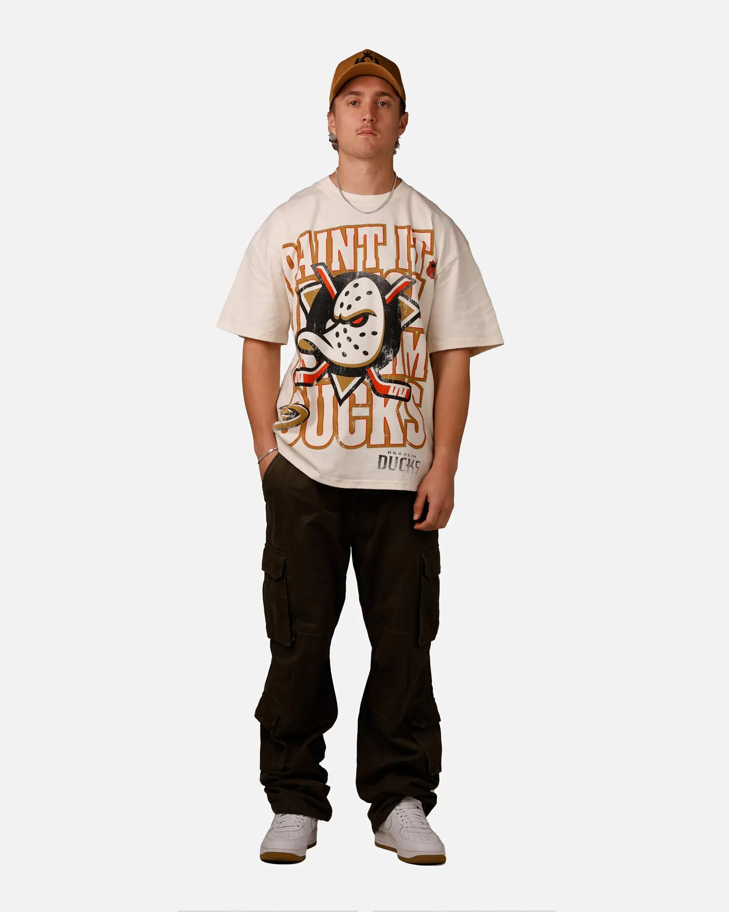 Culture Kings Anaheim Ducks Lets Go Ducks Vintage T-Shirt Off White sold by Culture Kings product image thumbnail 3