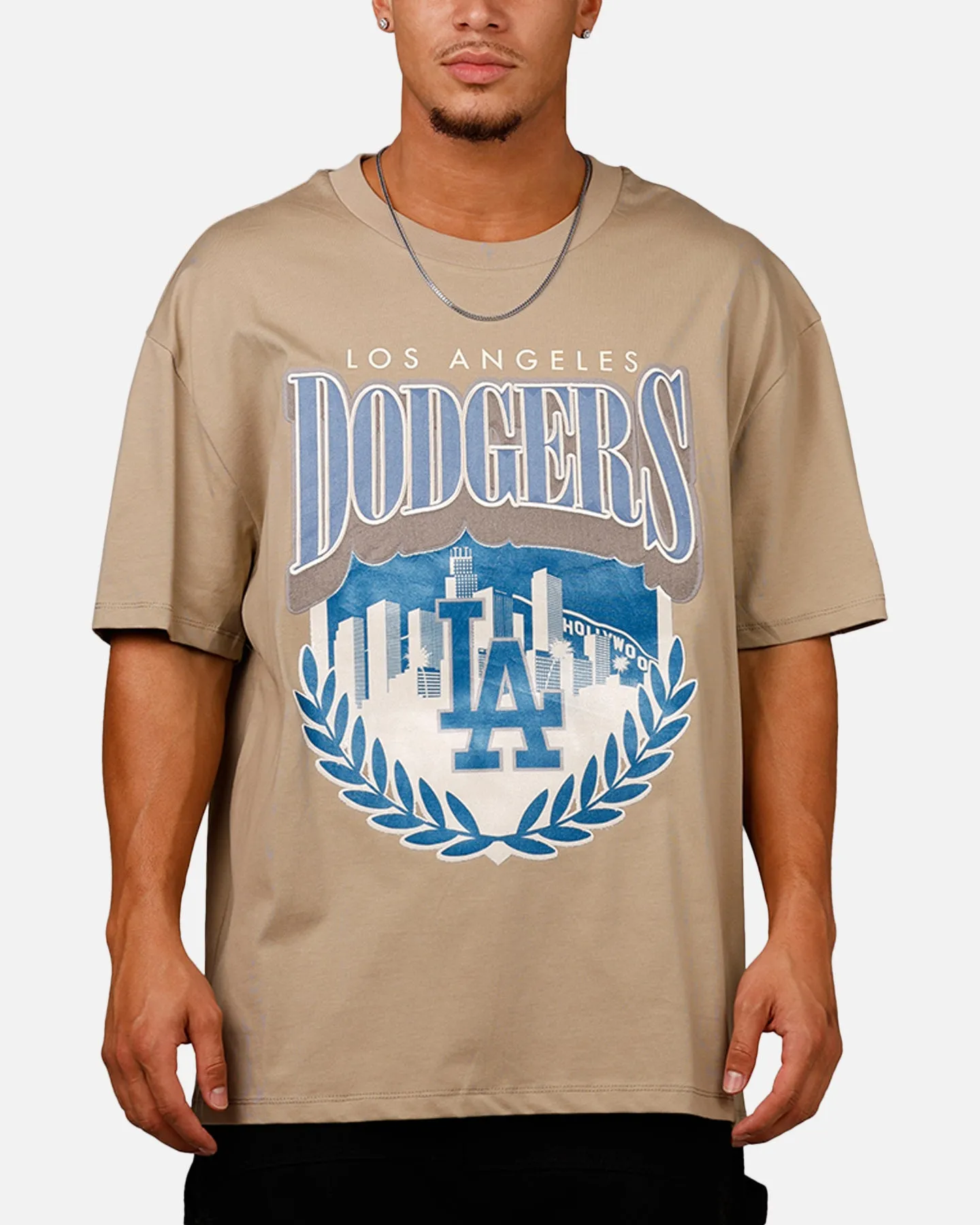 Pro Standard Los Angeles Dodgers 'Dodgers Tapestry' T-Shirt Taupe sold by Culture Kings