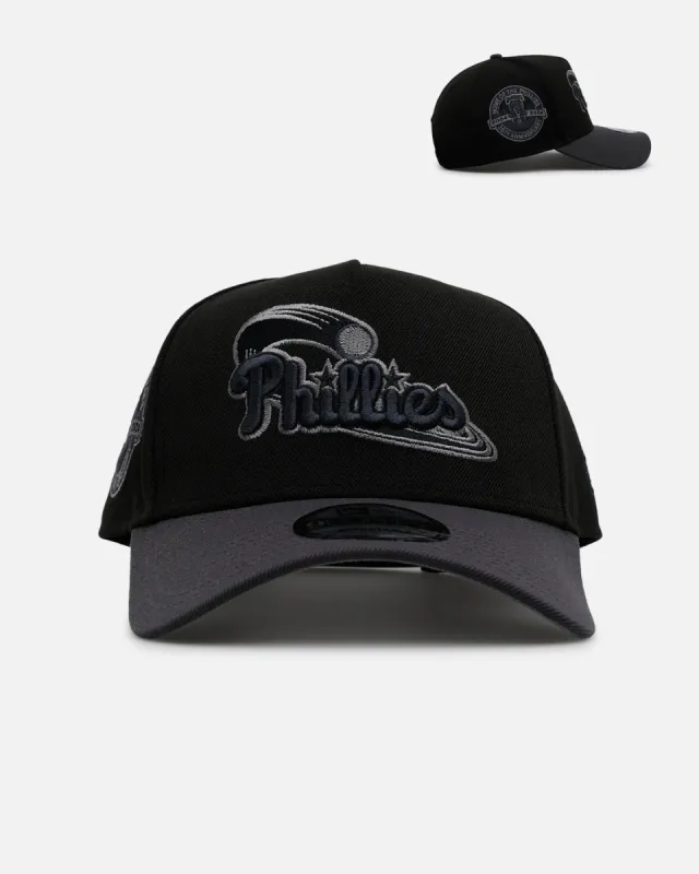 New Era Philadelphia Phillies 'Stealth' 9FORTY A-Frame Snapback Black/Charcoal sold by Culture Kings