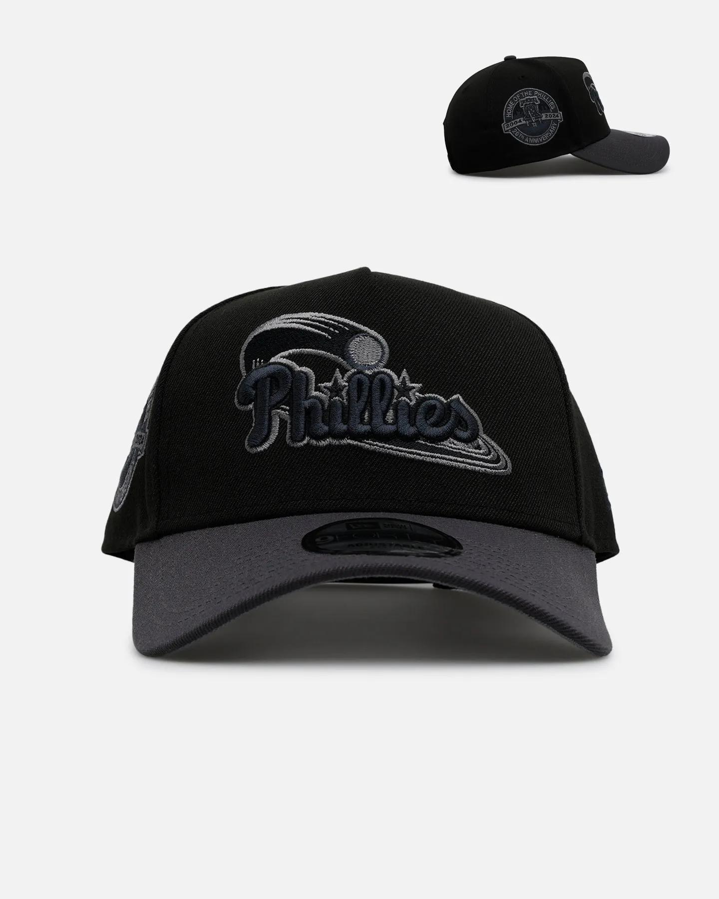 New Era Philadelphia Phillies 'Stealth' 9FORTY A-Frame Snapback Black/Charcoal sold by Culture Kings
