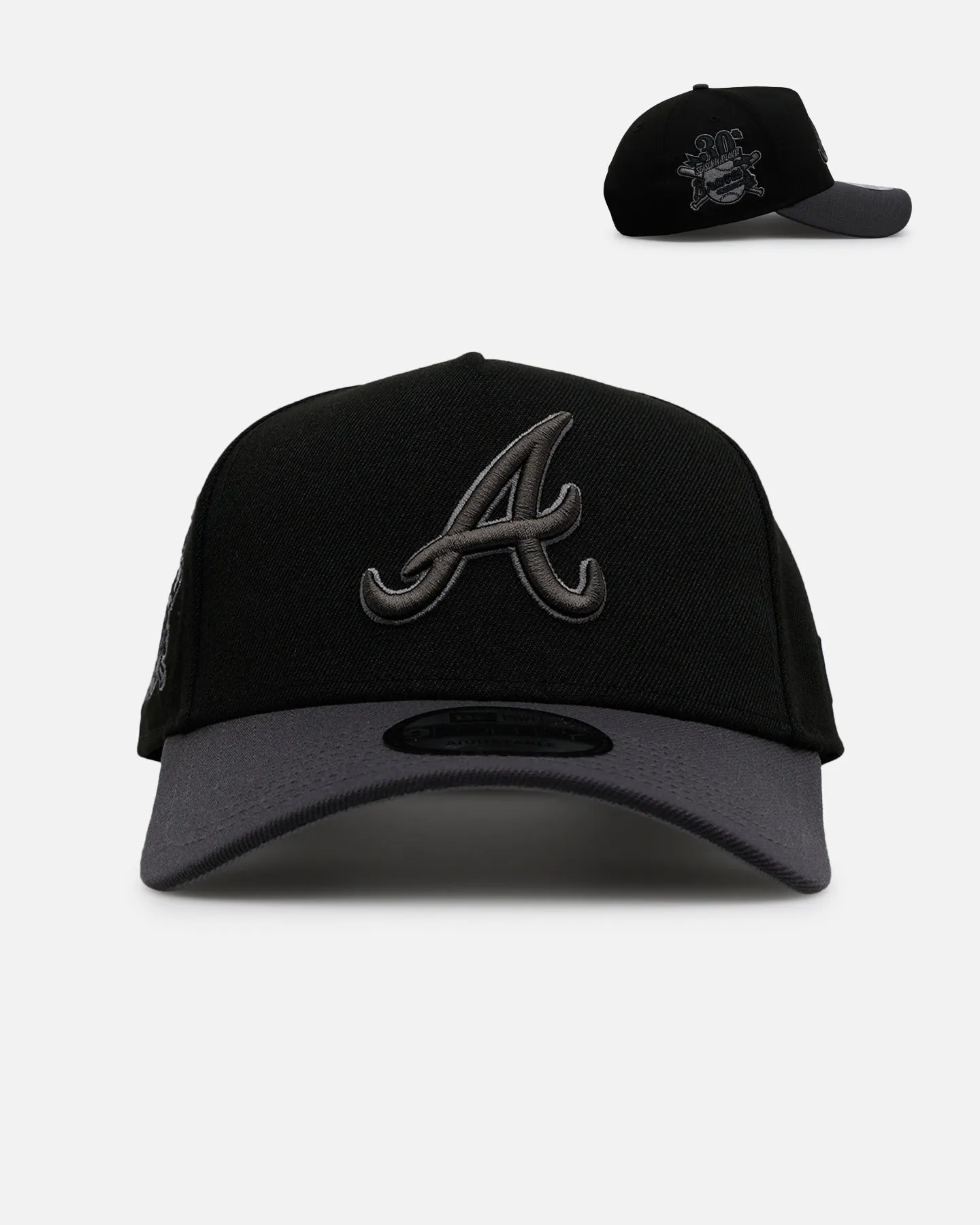 New Era Atlanta Braves 'Stealth' 9FORTY A-Frame Snapback Black/Charcoal sold by Culture Kings