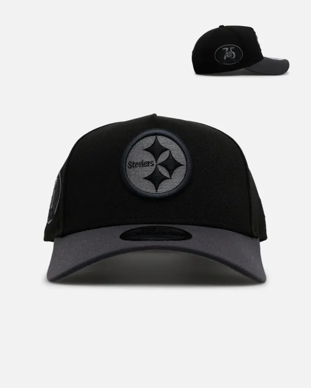 New Era Pittsburgh Steelers 'Stealth' 9FORTY A-Frame Snapback Black/Charcoal sold by Culture Kings