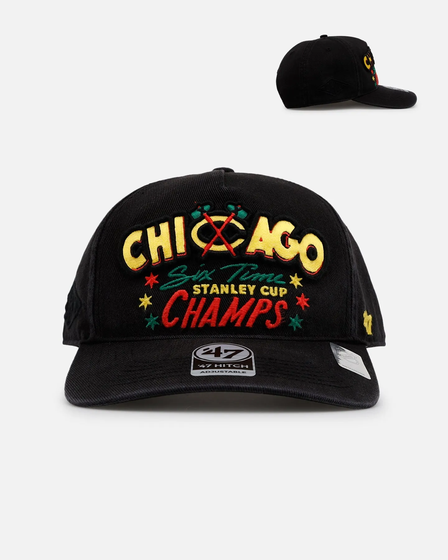 47 Brand Chicago Blackhawks 'NHL Trophy Case' Premium Hitch Snapback Black sold by Culture Kings