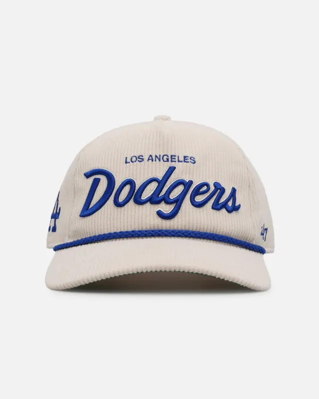 47 Brand Los Angeles Dodgers 'Natural Script' Premium Hitch Corduroy Snapback Natural sold by Culture Kings