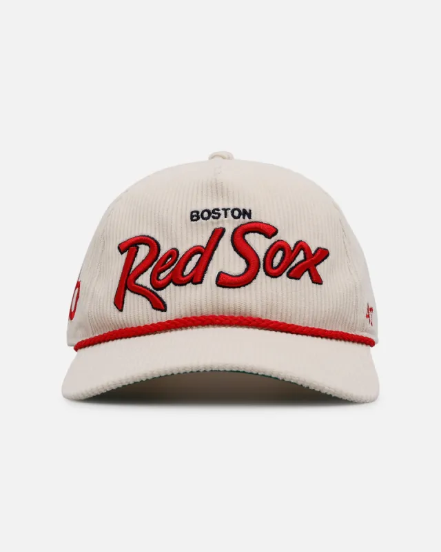 47 Brand Boston Red Sox 'Natural Script' Premium Hitch Corduroy Snapback Natural sold by Culture Kings