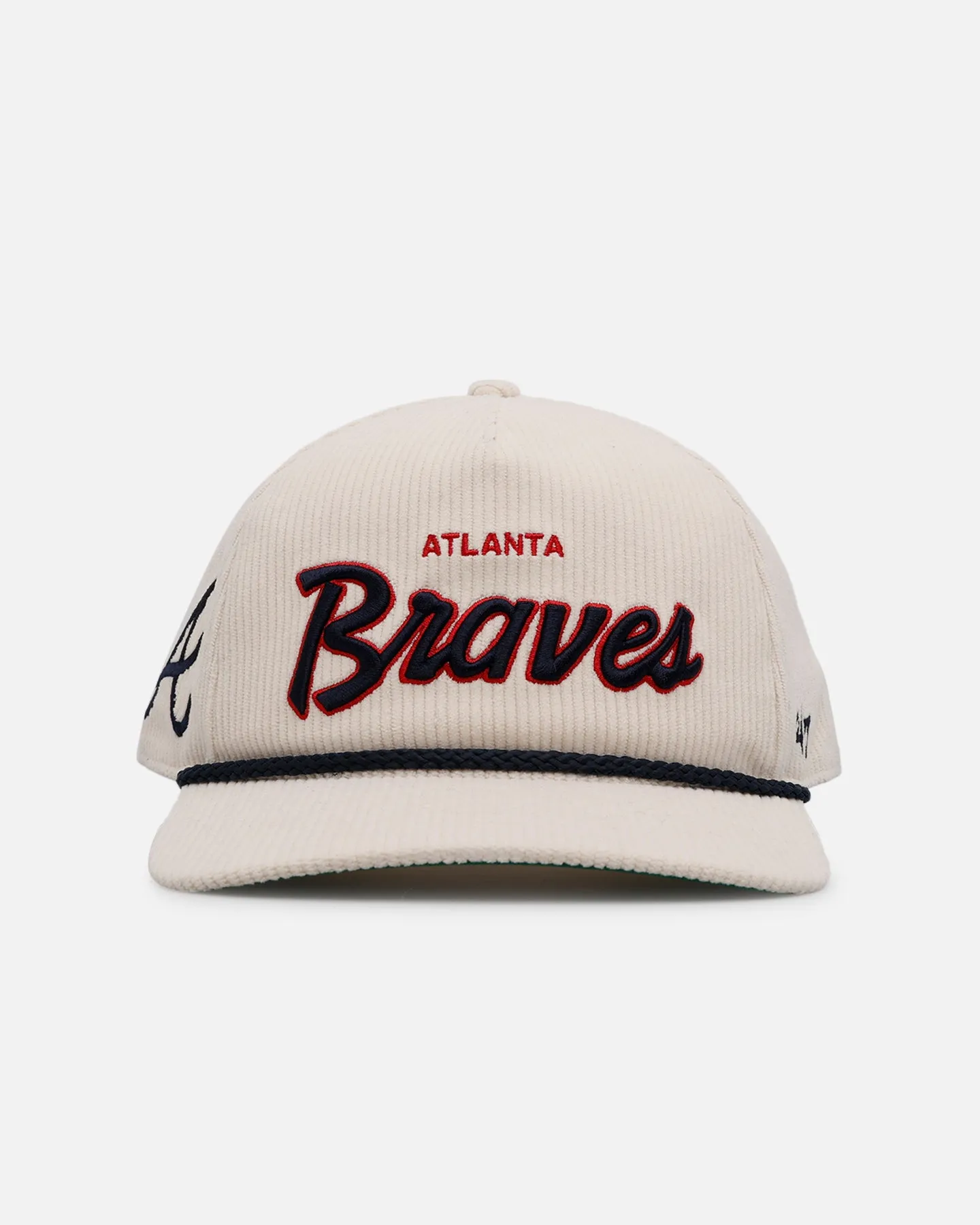 47 Brand Atlanta Braves 'Natural Script' Premium Hitch Corduroy Snapback Natural sold by Culture Kings