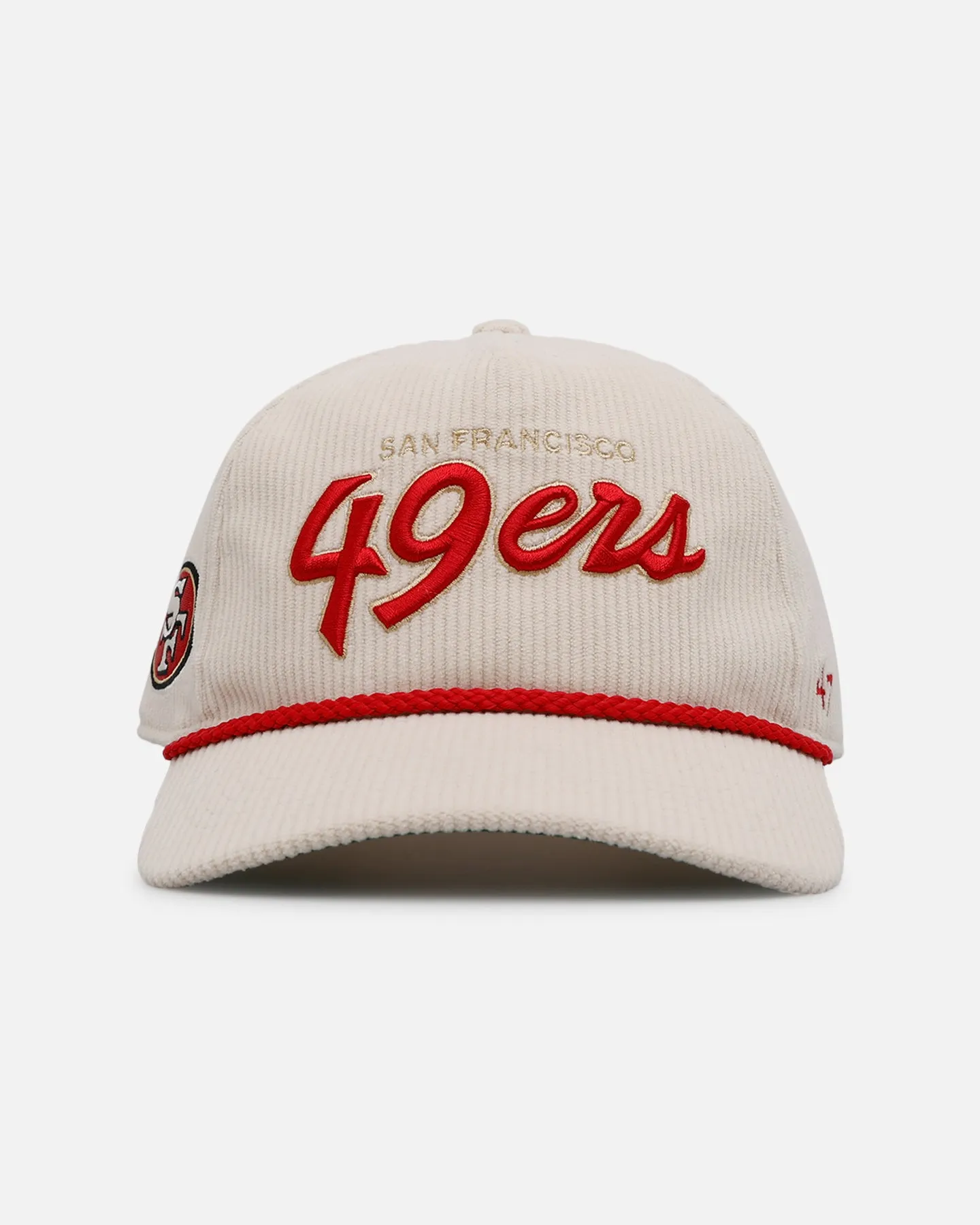 47 Brand San Francisco 49ers 'Natural Script' Premium Hitch Corduroy Snapback Natural sold by Culture Kings
