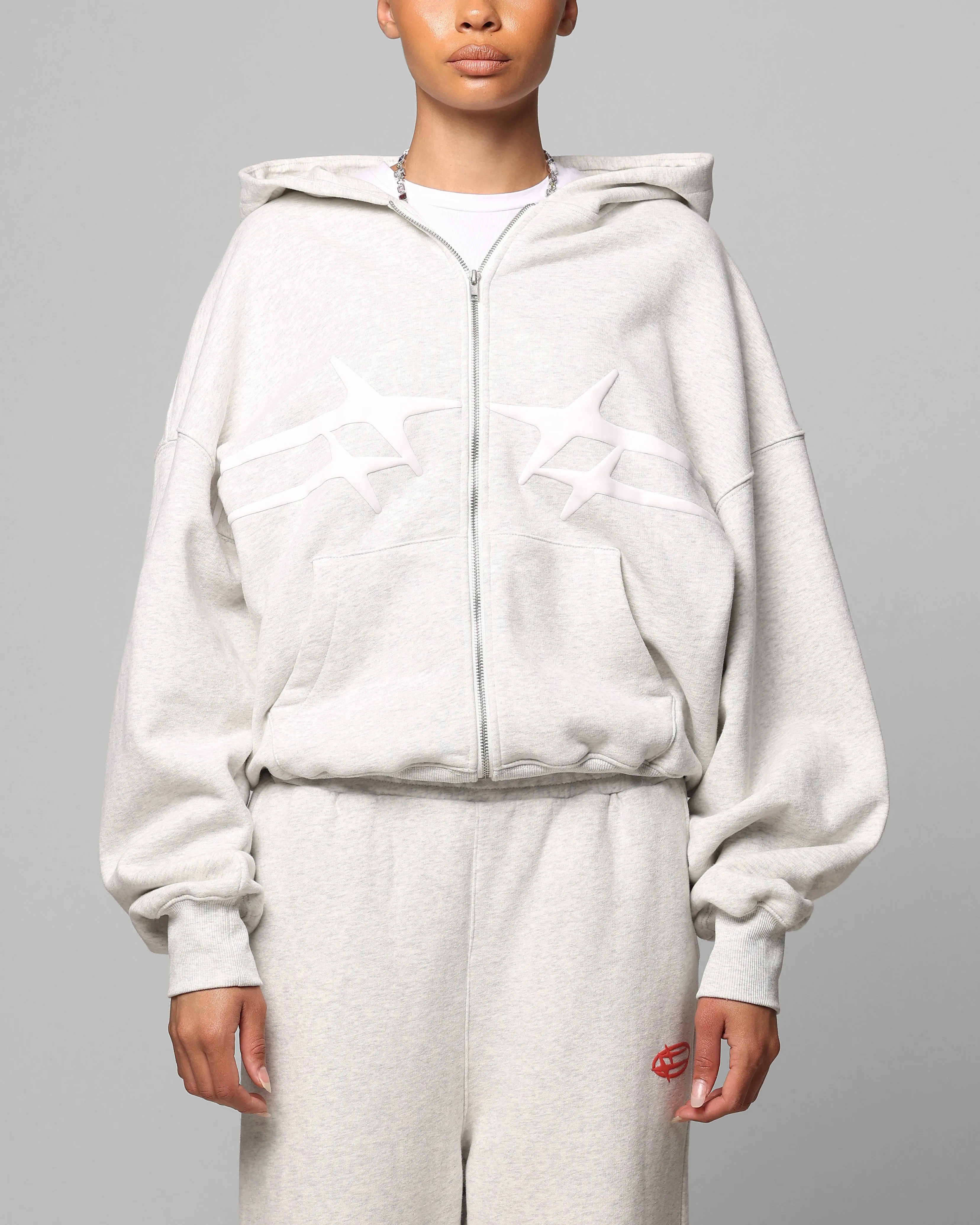 Loiter Celestial Full Zip Hoodie Light Grey Marl sold by Culture Kings
