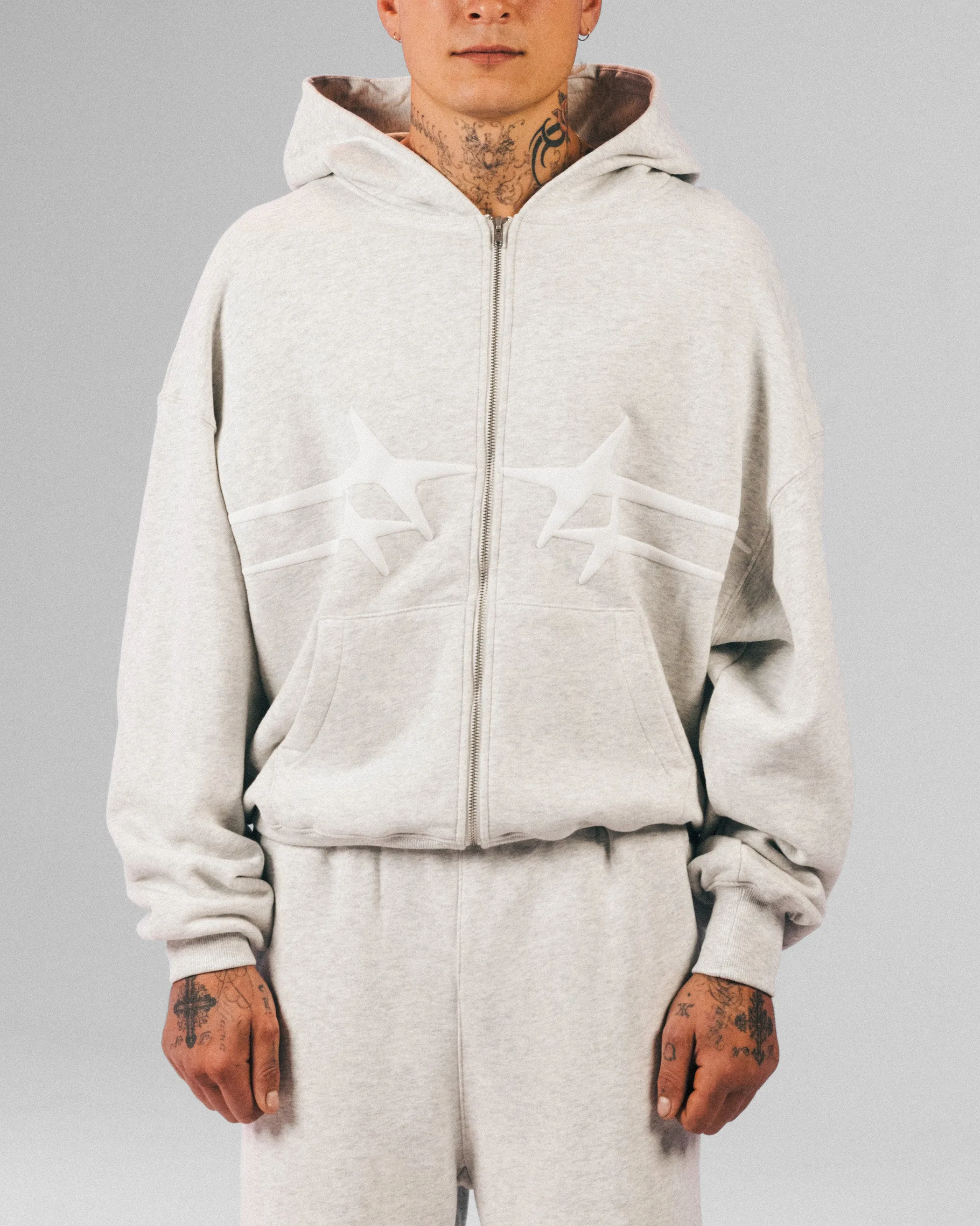 Loiter Celestial Full Zip Hoodie Light Grey Marl sold by Culture Kings