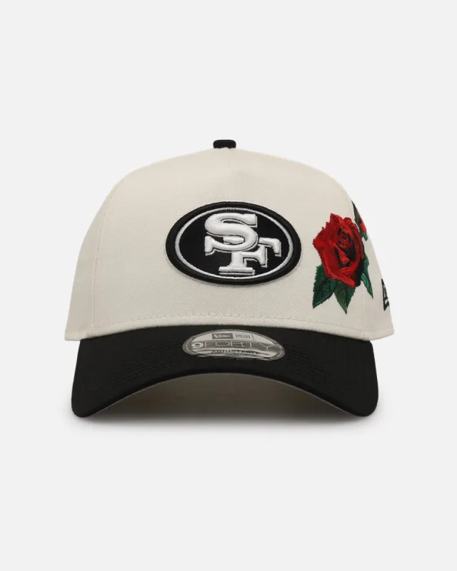 New Era San Francisco 49ers 'Chrome Black Roses' 9FORTY A-Frame Snapback Chrome/Black sold by Culture Kings