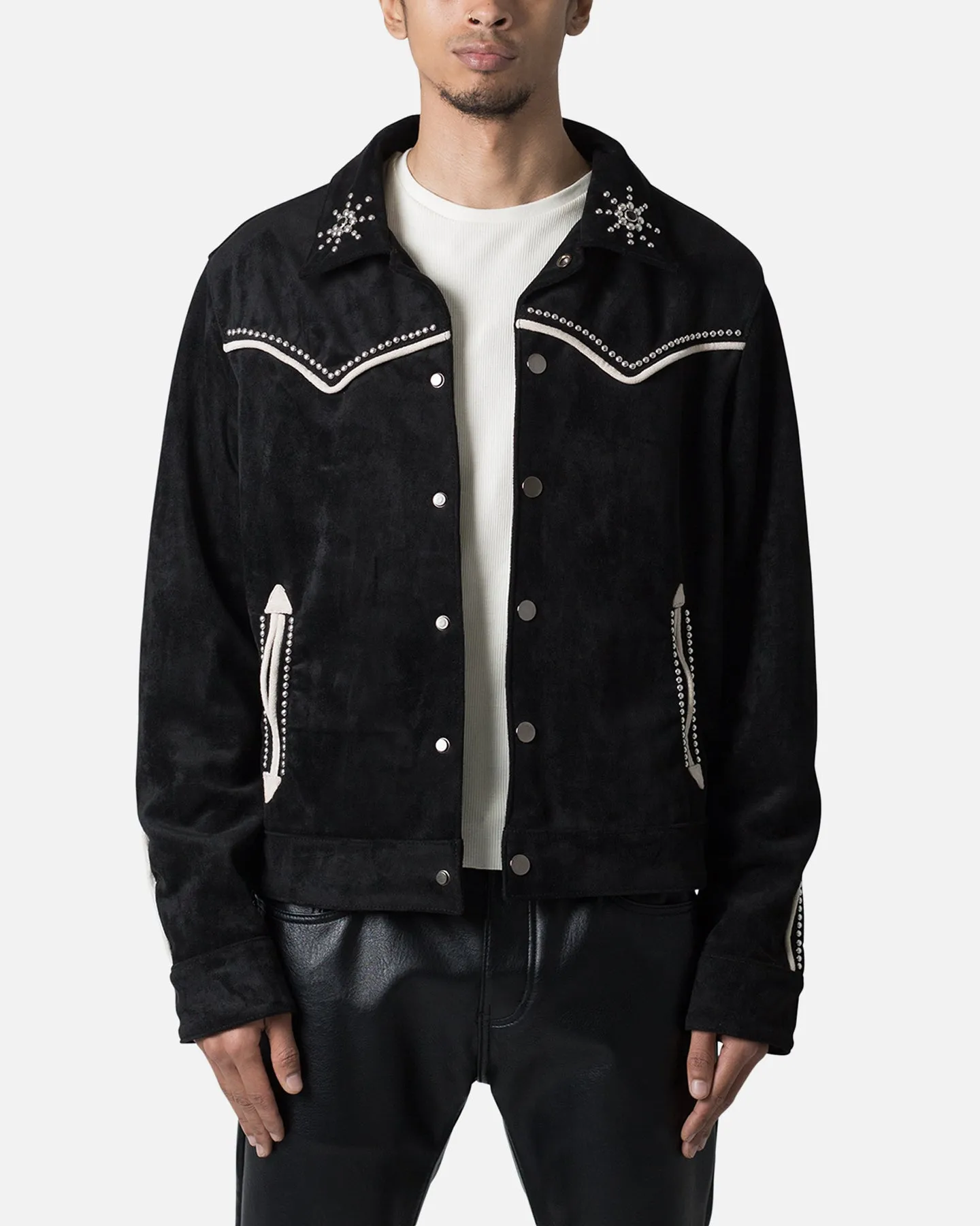 MNML Suede Collared Jacket Black sold by Culture Kings