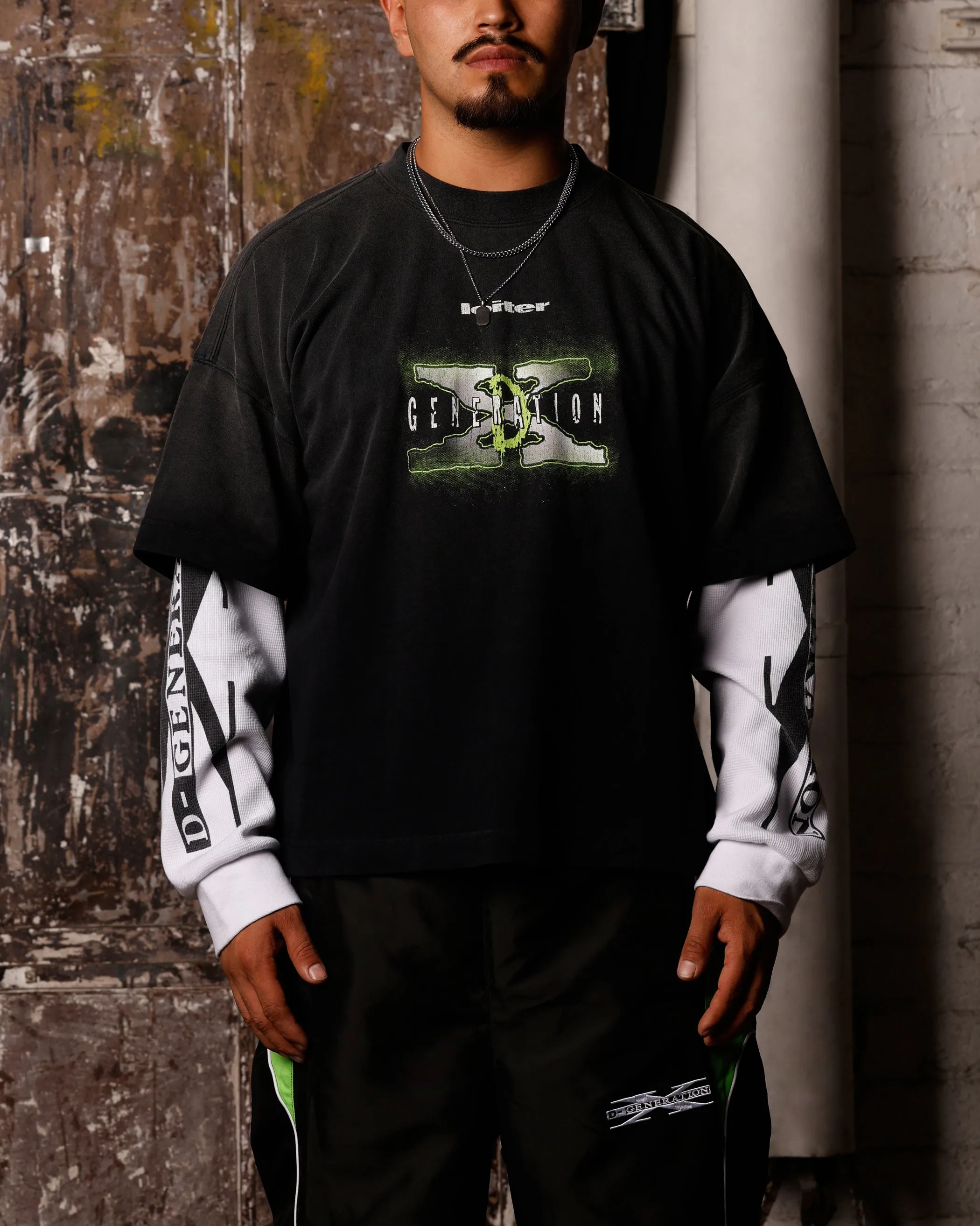 Loiter X WWE DX Generation Long Sleeve Vintage T-Shirt Black/White sold by Culture Kings product image thumbnail 2